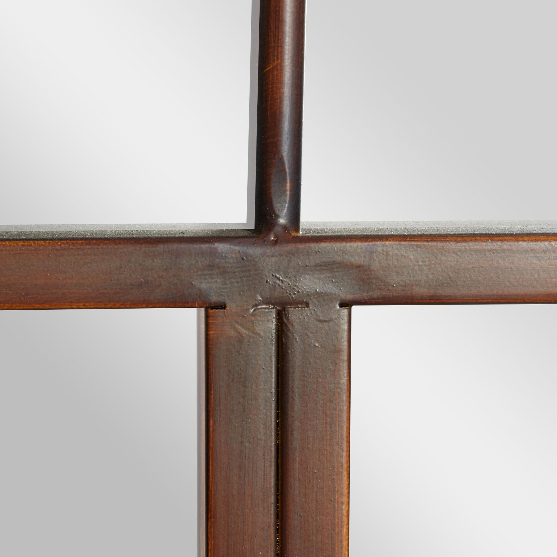 Brown Metal Arched Window Pane Room Wall Mirror