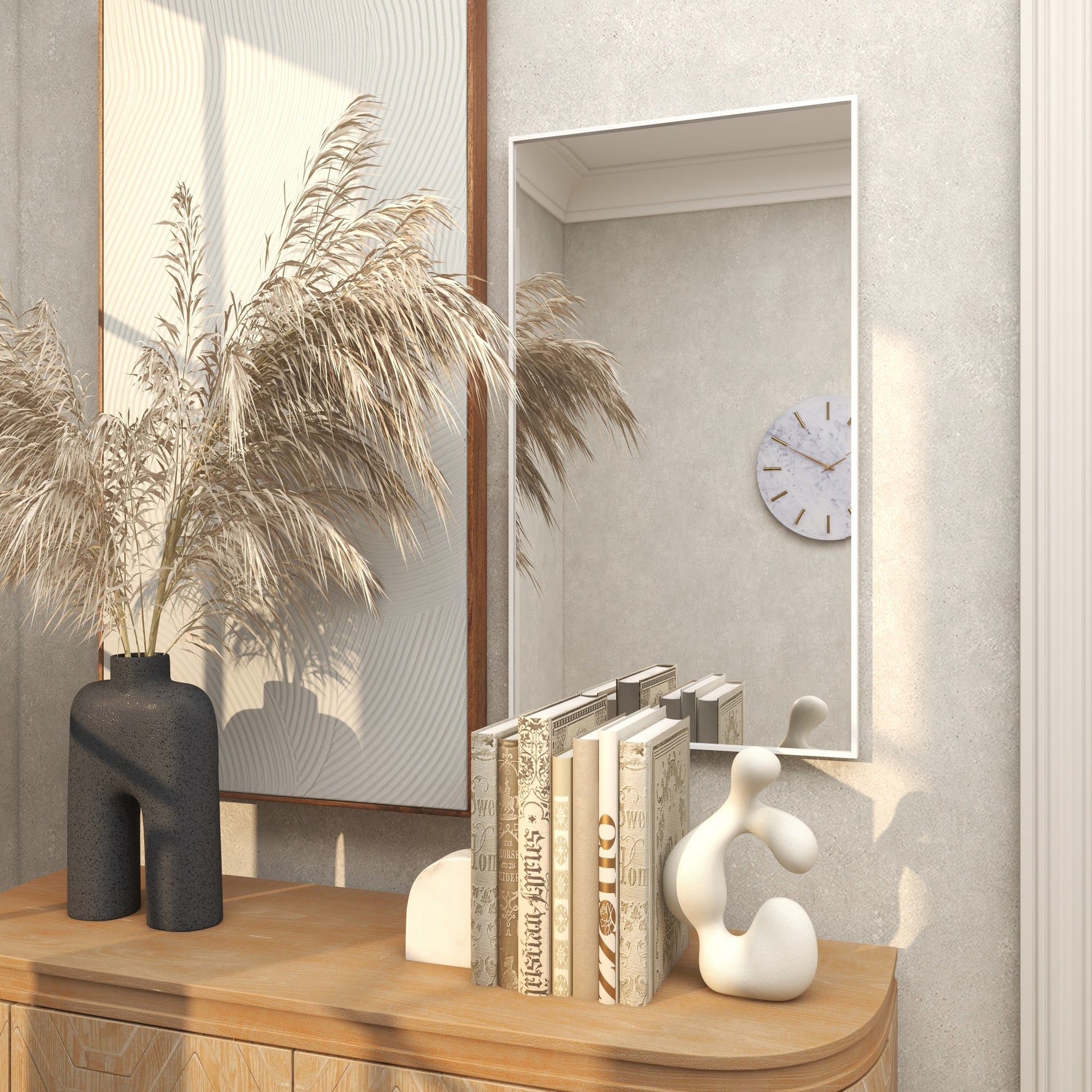 Wooden Room Wall Mirror with Thin Frame