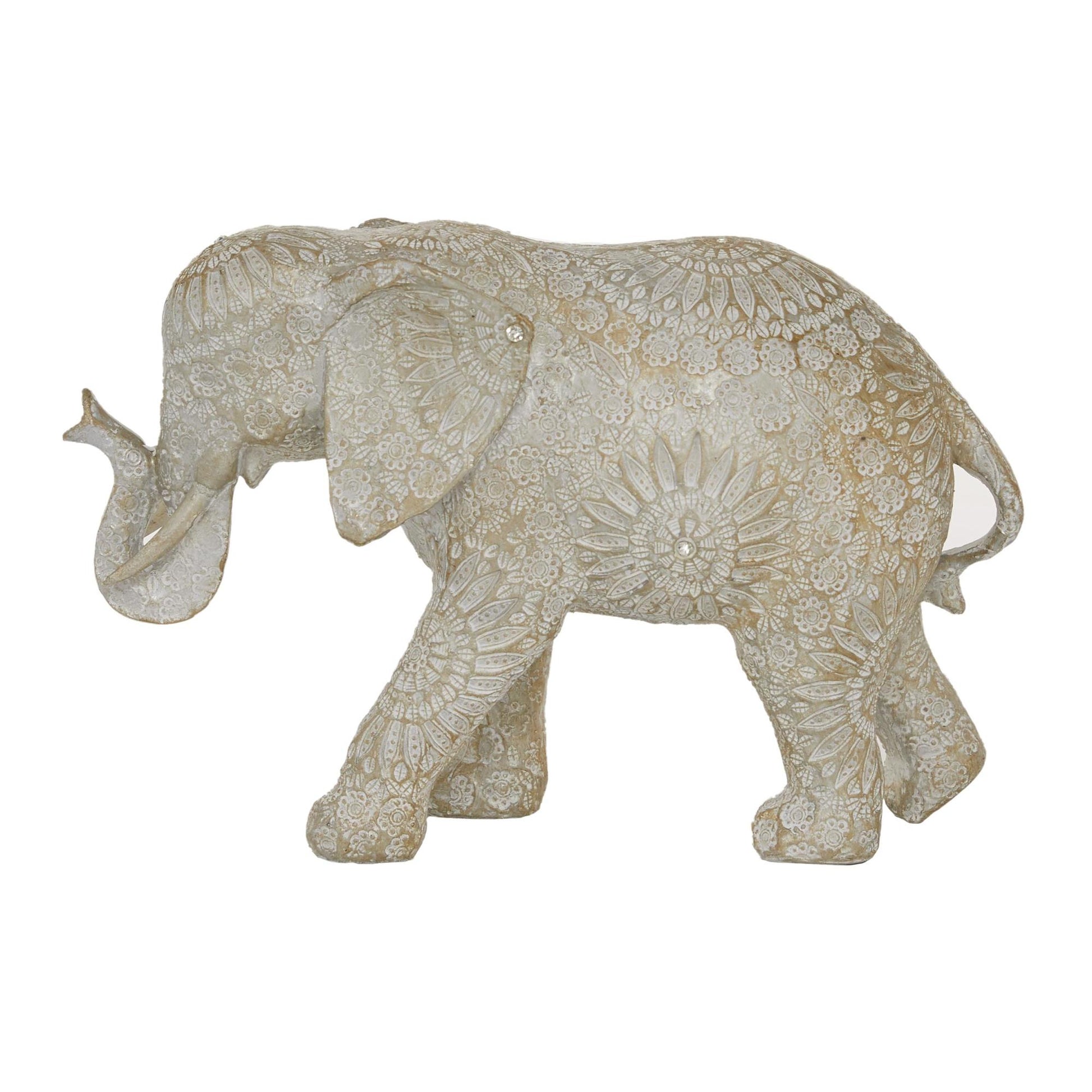 Elephant White Polyresin Decorative Sculpture