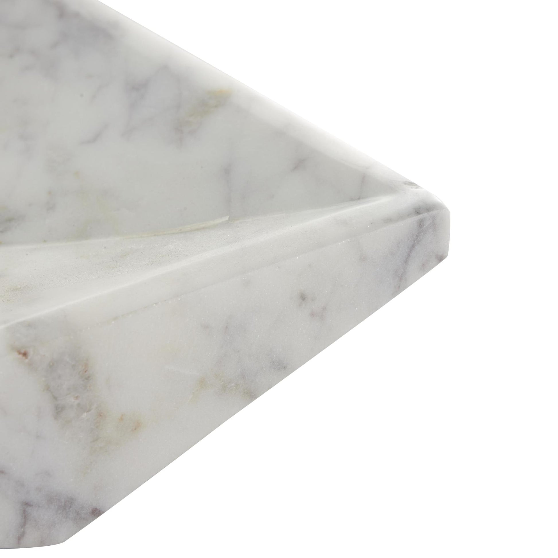 Geometric White Marble Square Living Room Decor Tray