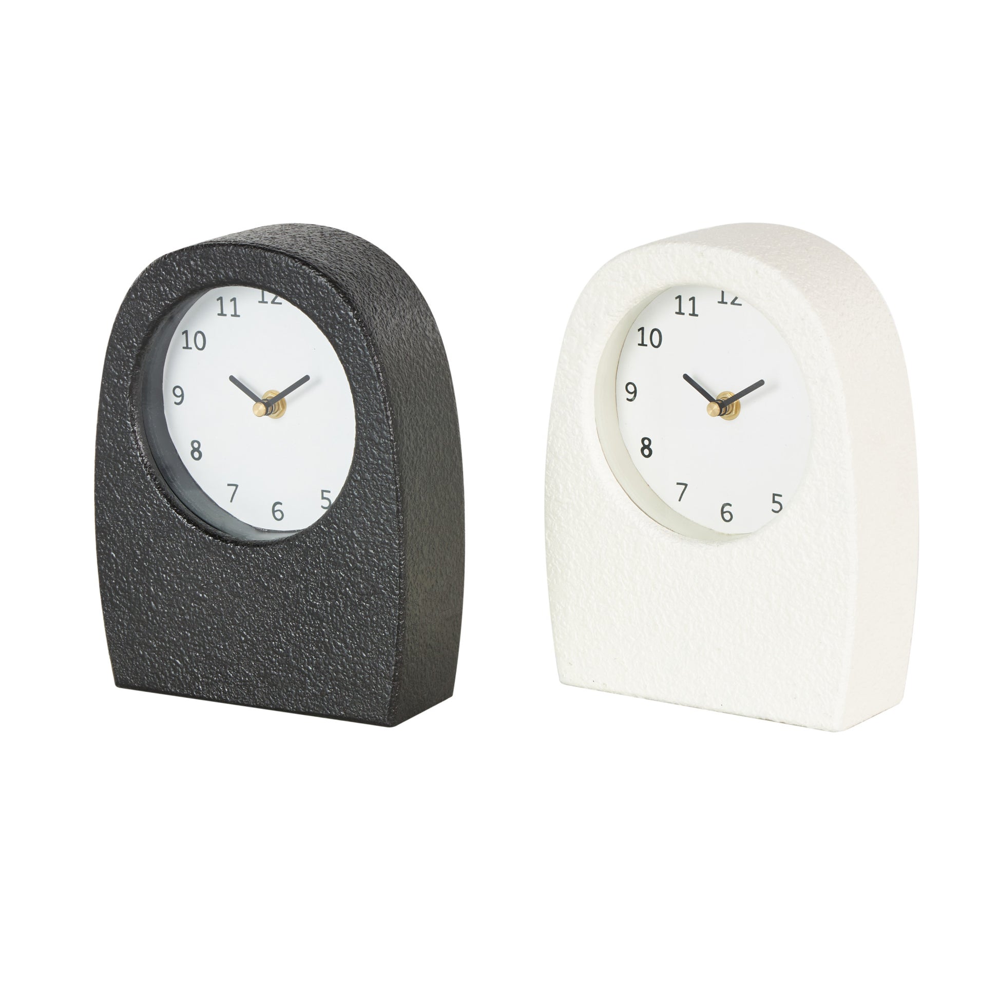 Set of 2 Multi Colored Wood Textured Decorative Clock with Gold Accents