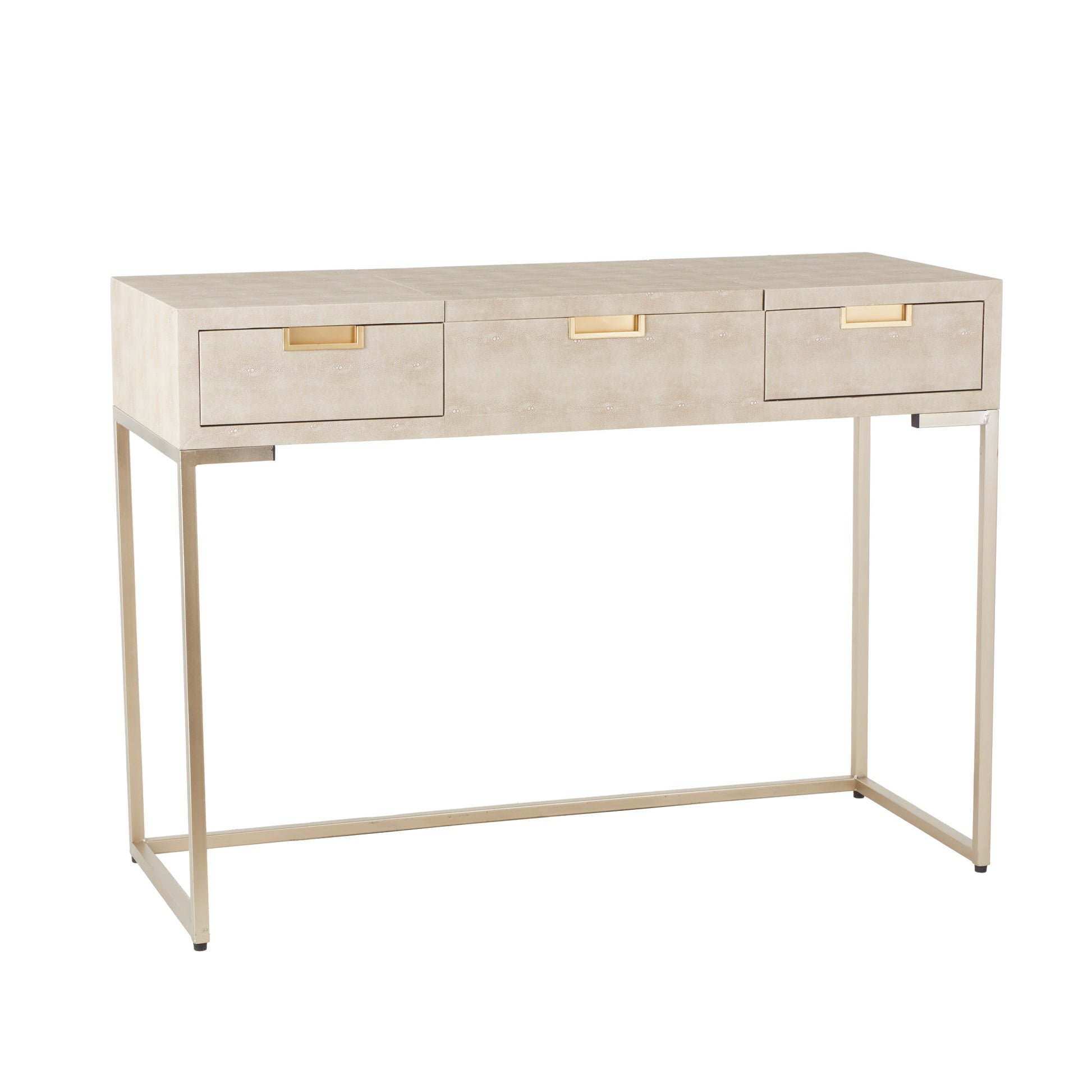 Light Gray Wood Bedroom Vanity with Stool with Hidden Mirror