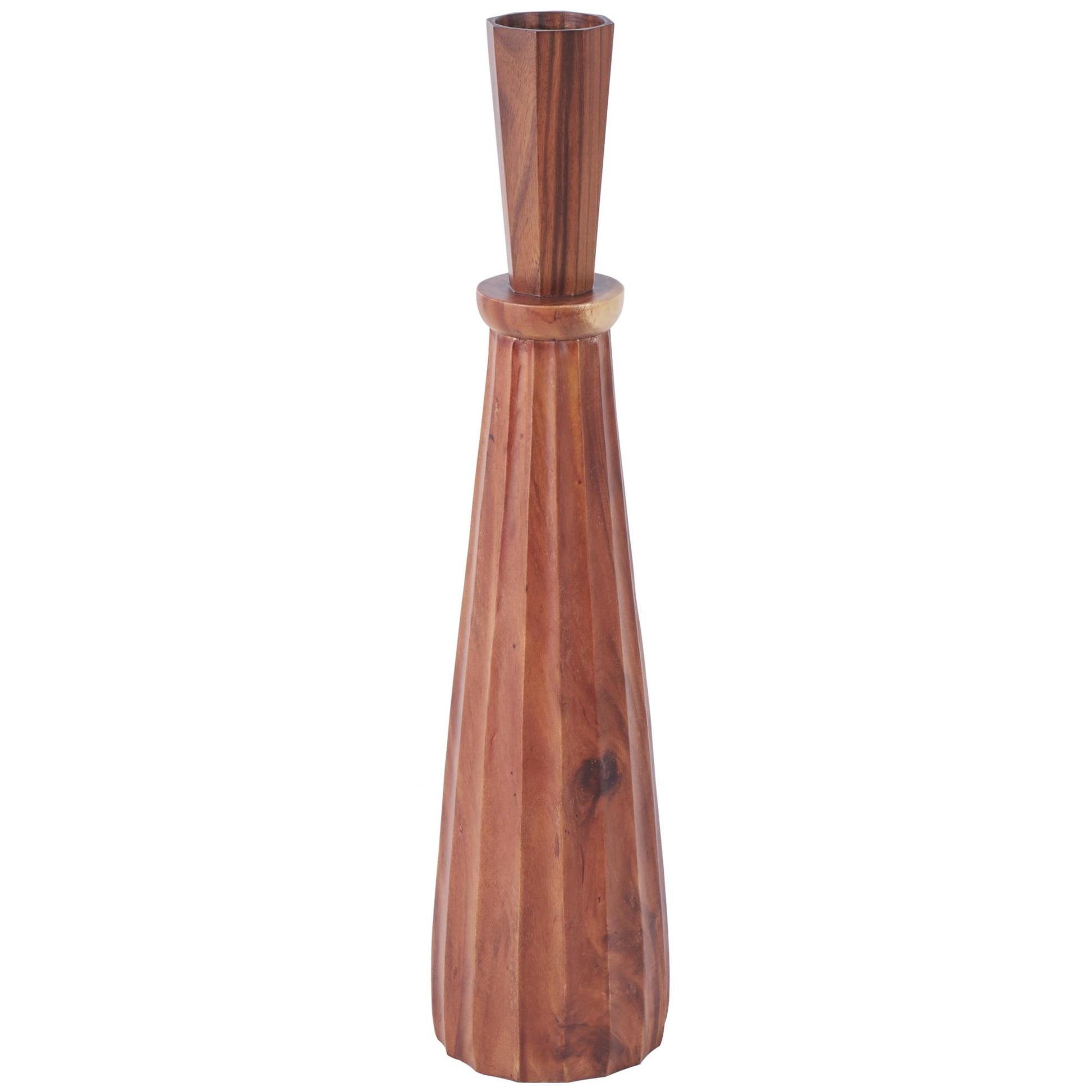 Brown Wood Handmade Hand Turned Decorative Vase