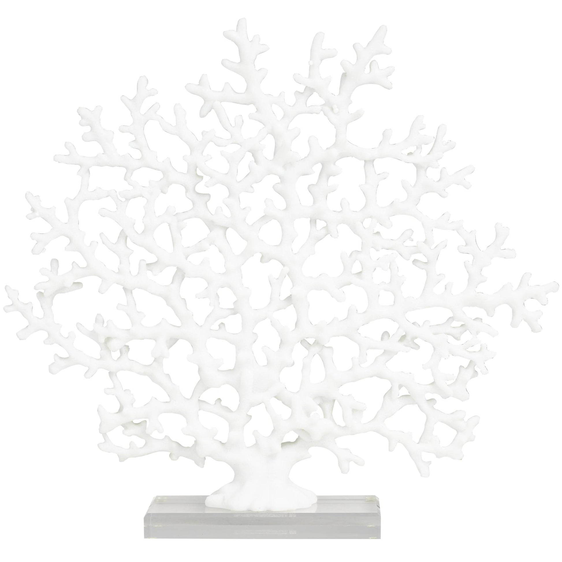 Coral Resin Decorative Sculpture with Clear Resin Base