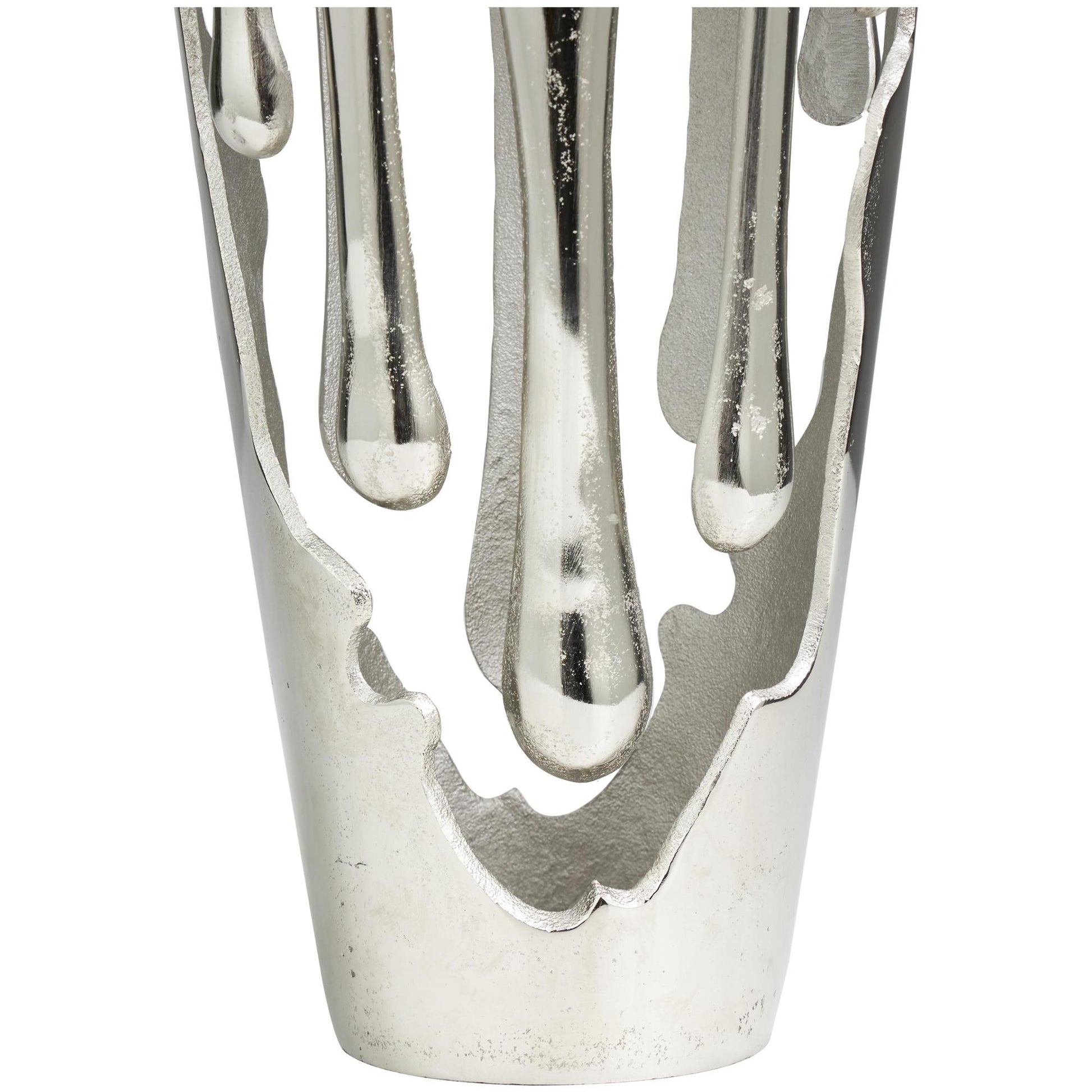 Abstract Aluminum Metal Drip Decorative Vase with Melting Designed Body