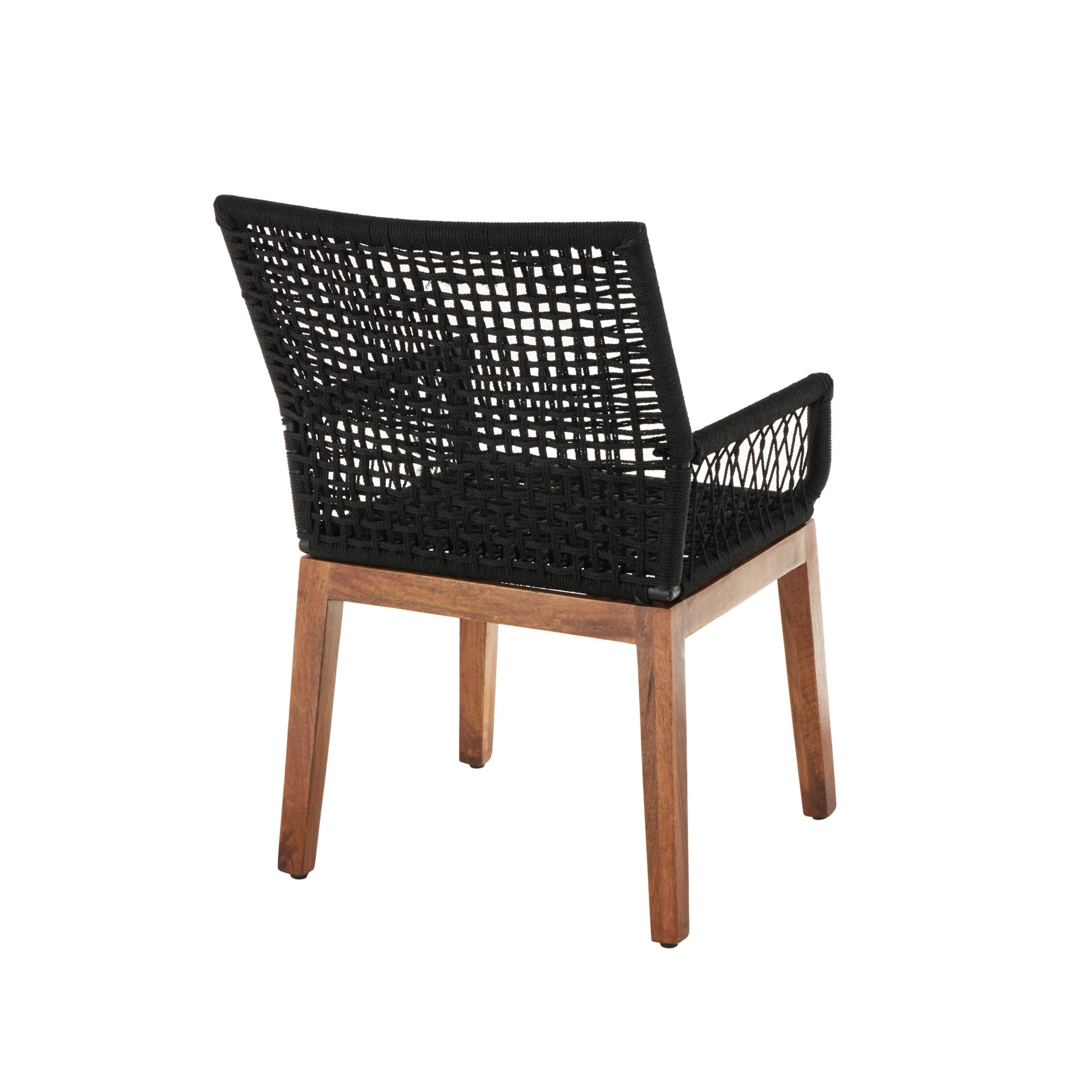 Jute Rope Handmade Woven Living Room Accent Chair with Brown Wooden Legs 28" x 23" x 36"