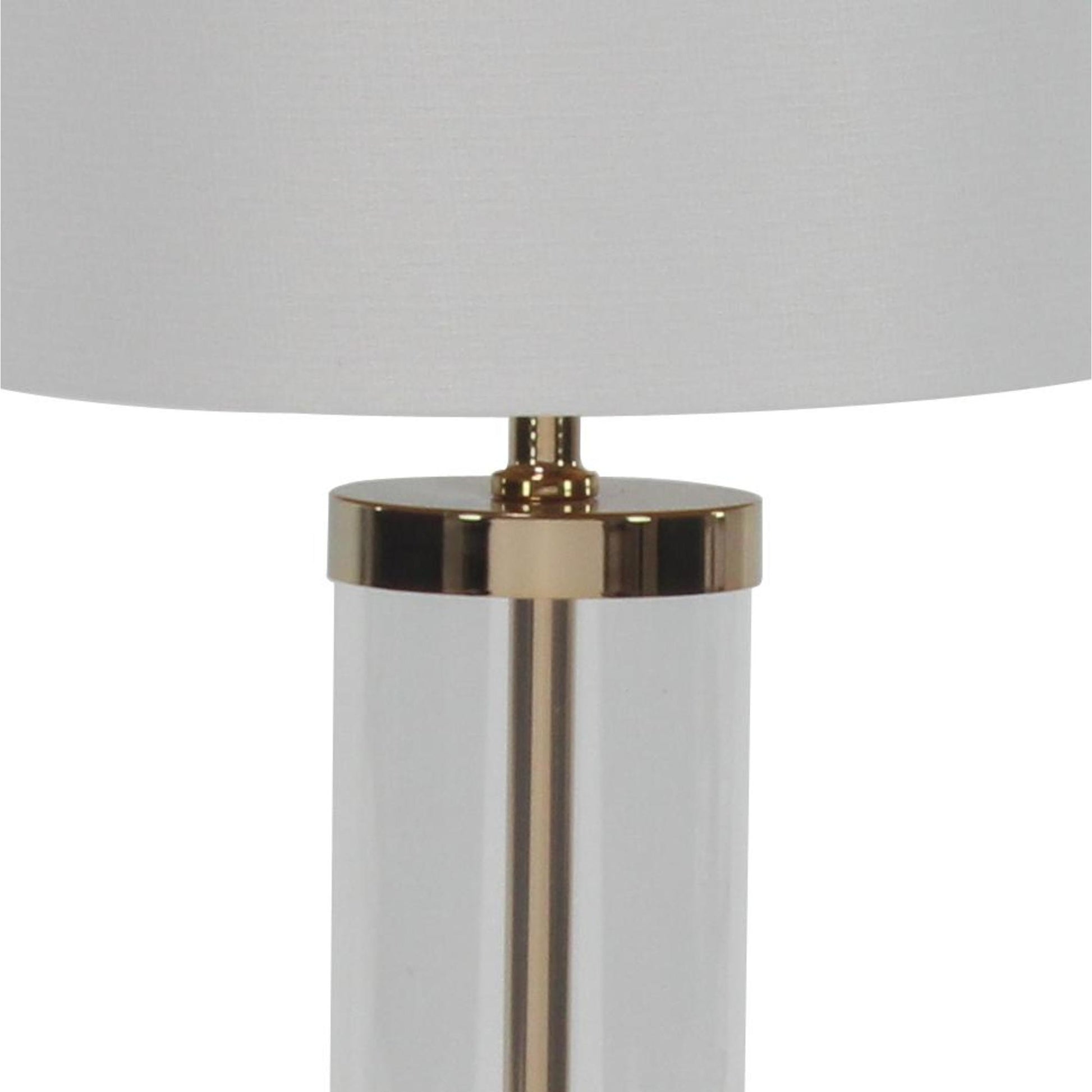 CosmoLiving by Cosmopolitan Gold Metal Room Table Lamp with Clear Glass Body