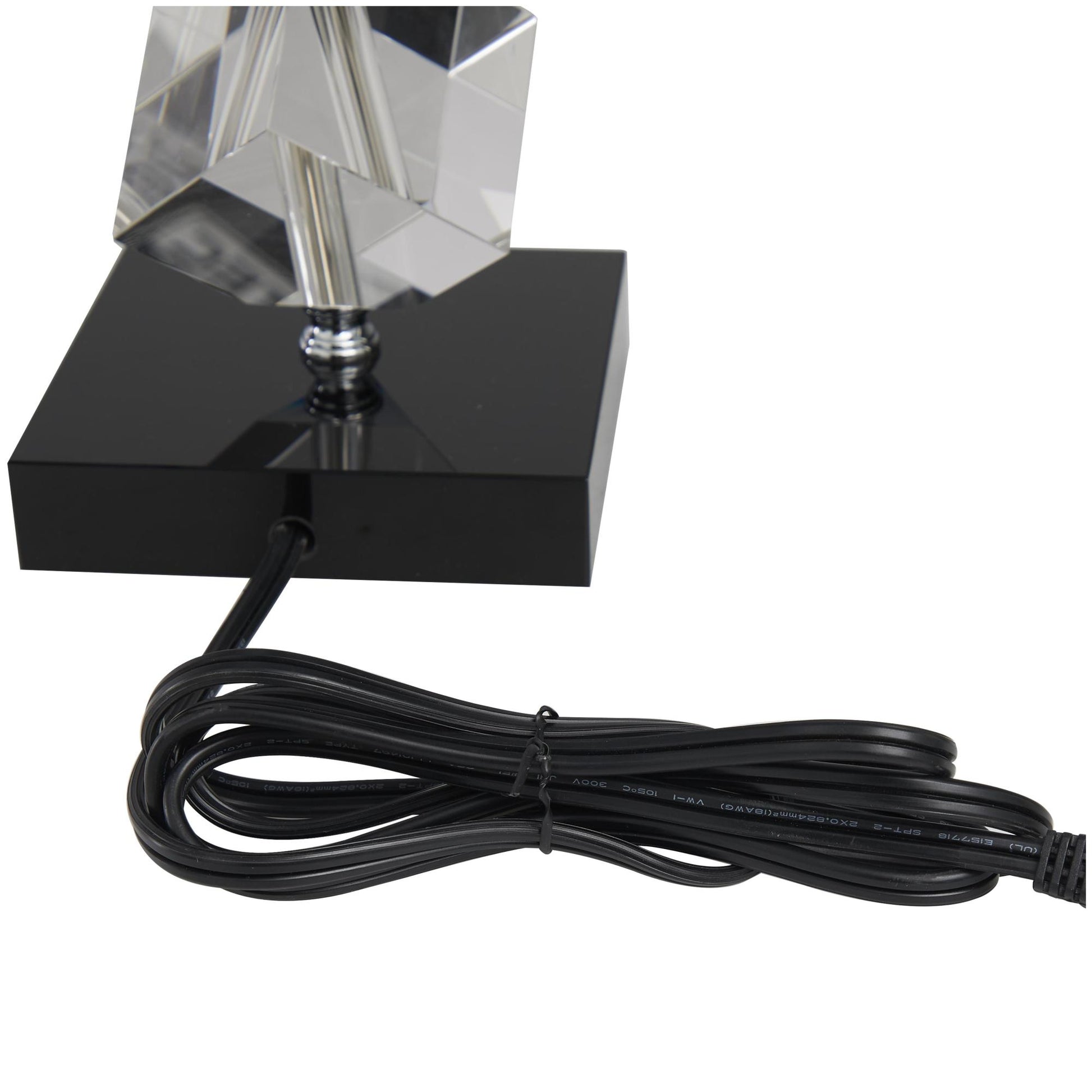 Crystal Geometric Diamond Inspired Room Table Lamp with Black Crystal Base 13" x 8" x 23"