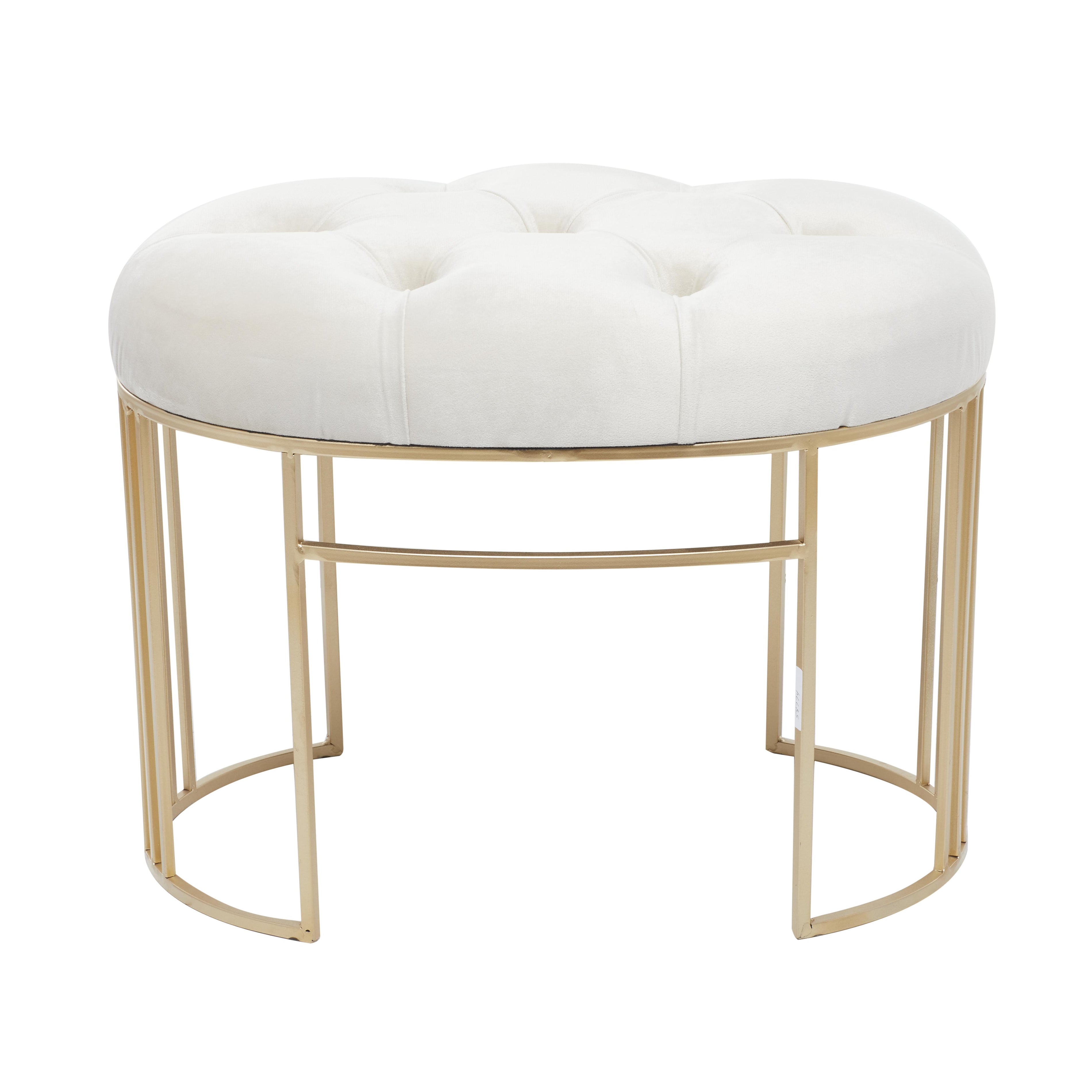 Velvet Home Bench with Gold Legs