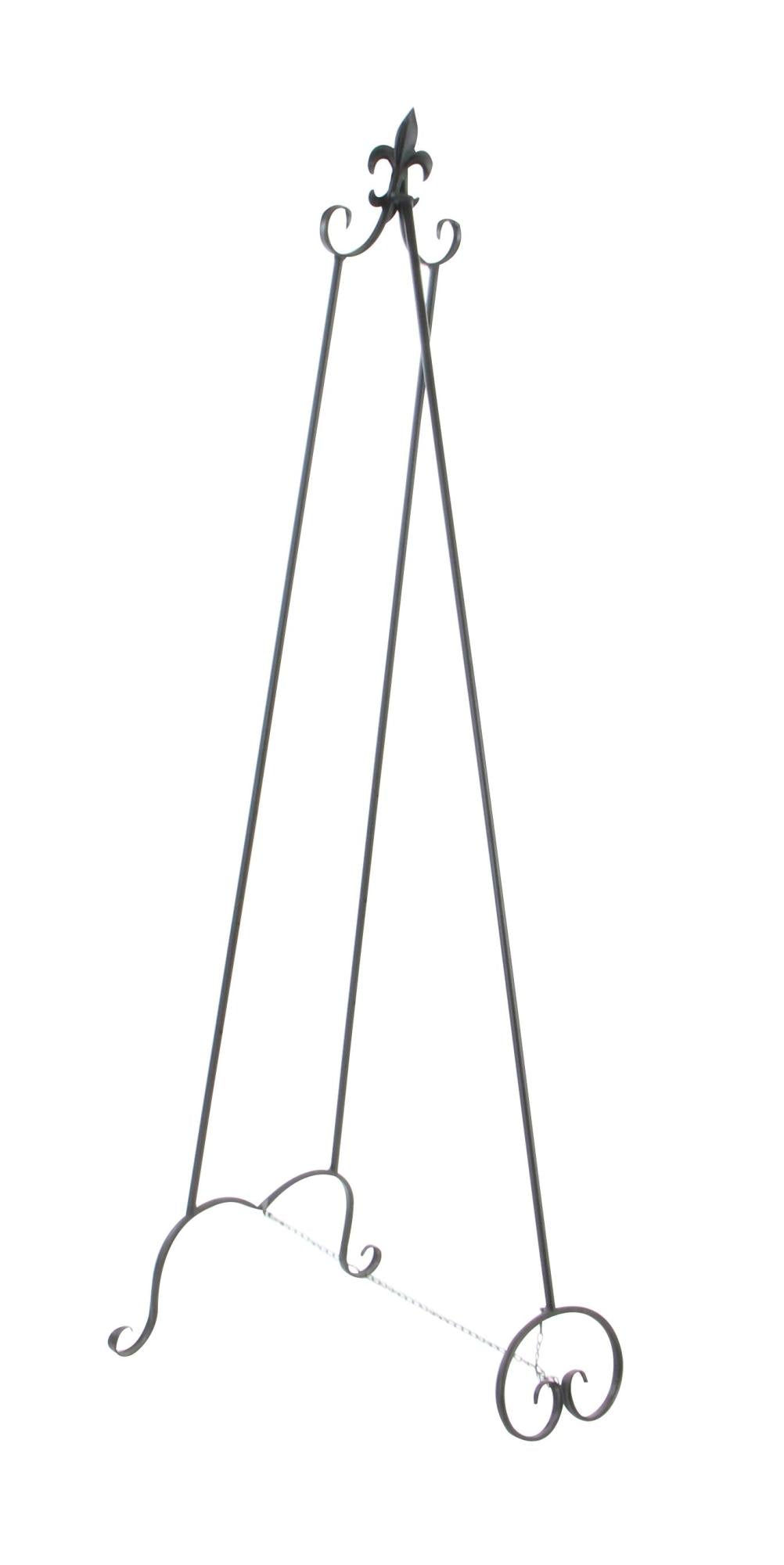 Scroll Black Metal Extra Large Adjustable 3 Tier Display Easel with Chain Support