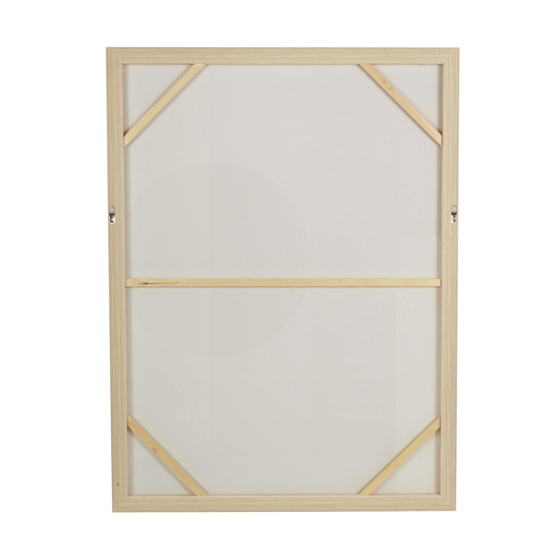 Geometric Canvas Mid Century Modern Shape Living Room Framed Wall Art with Light Wood Frame