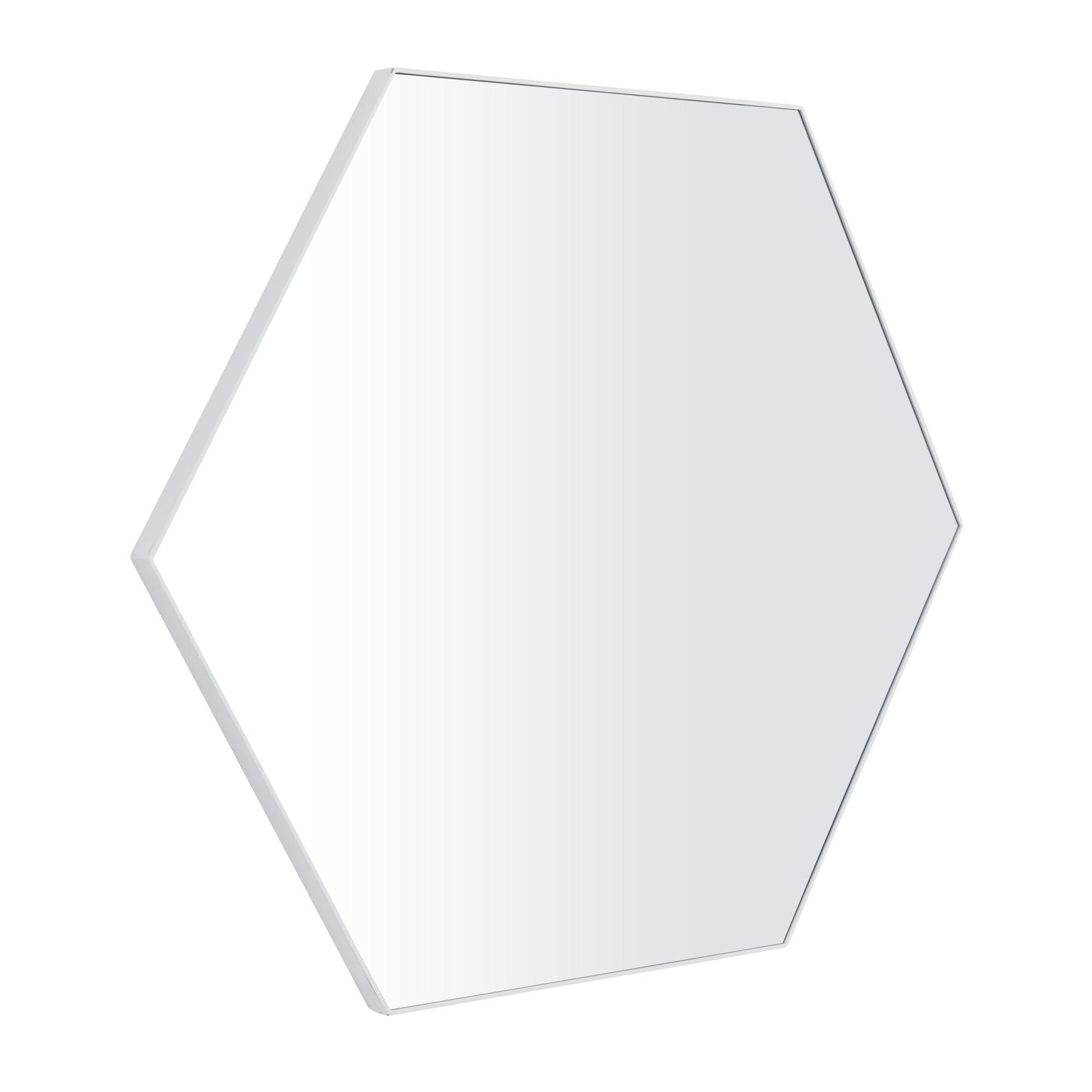 Wooden Hexagon Room Wall Mirror with Thin Frame