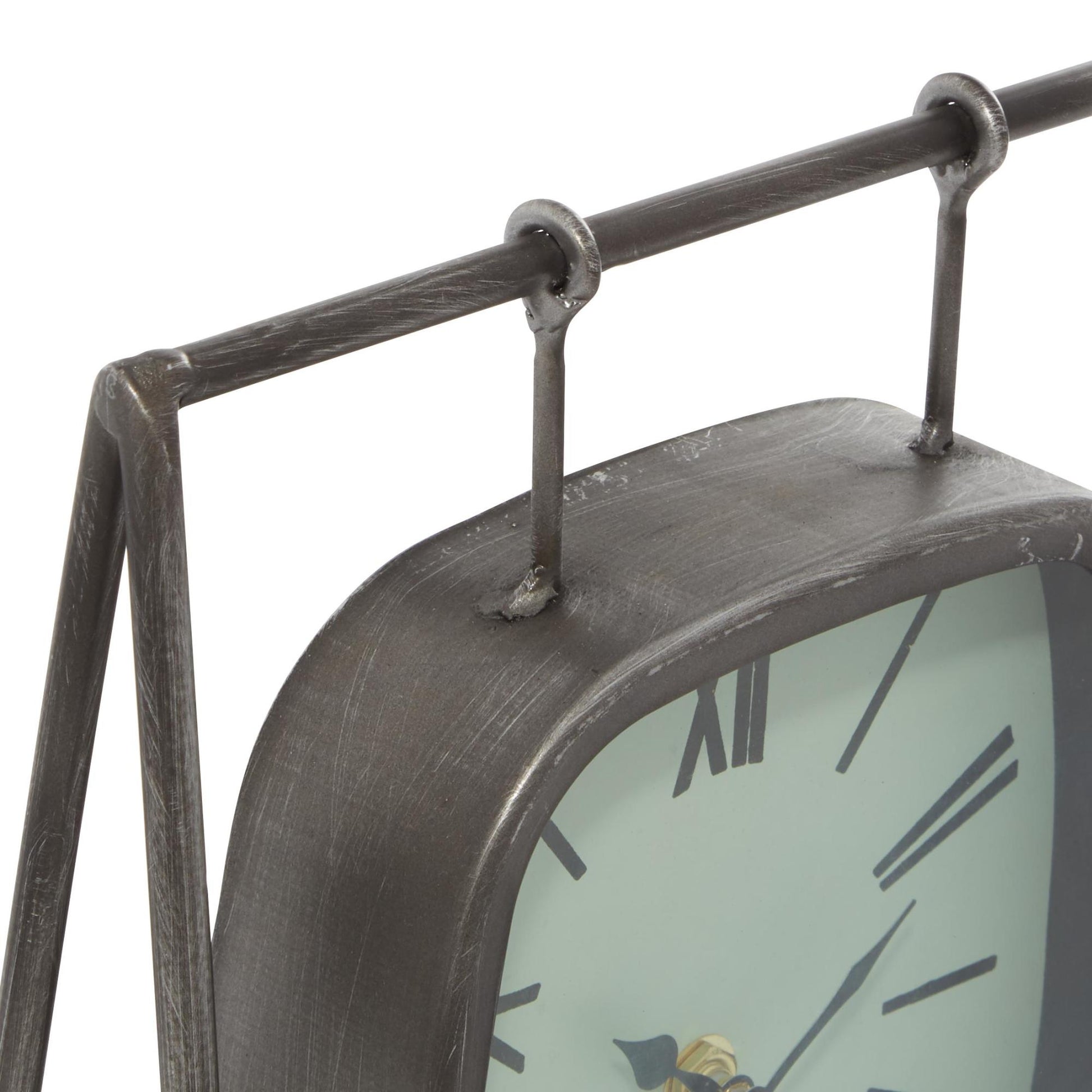 Gray Wood Pendulum Decorative Clock with Wood Base