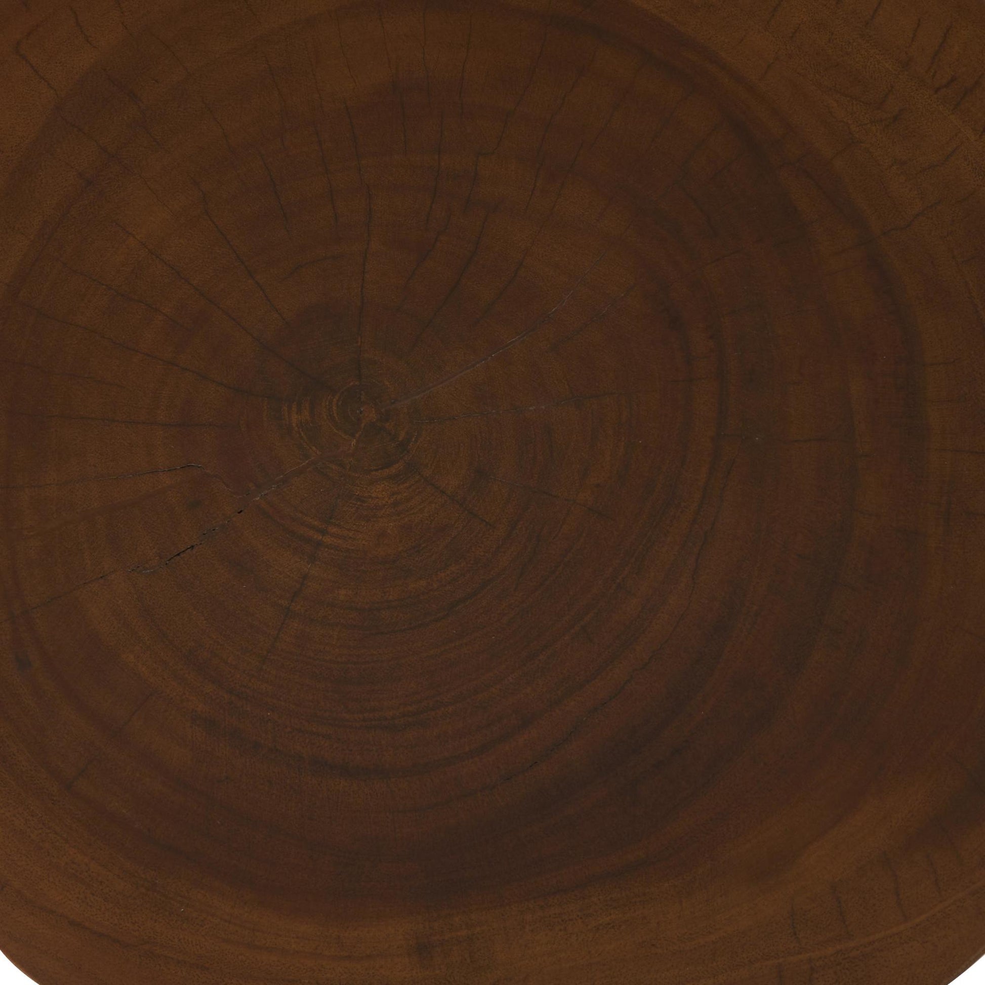 Geometric Brown Wood Handmade Side End Accent Table