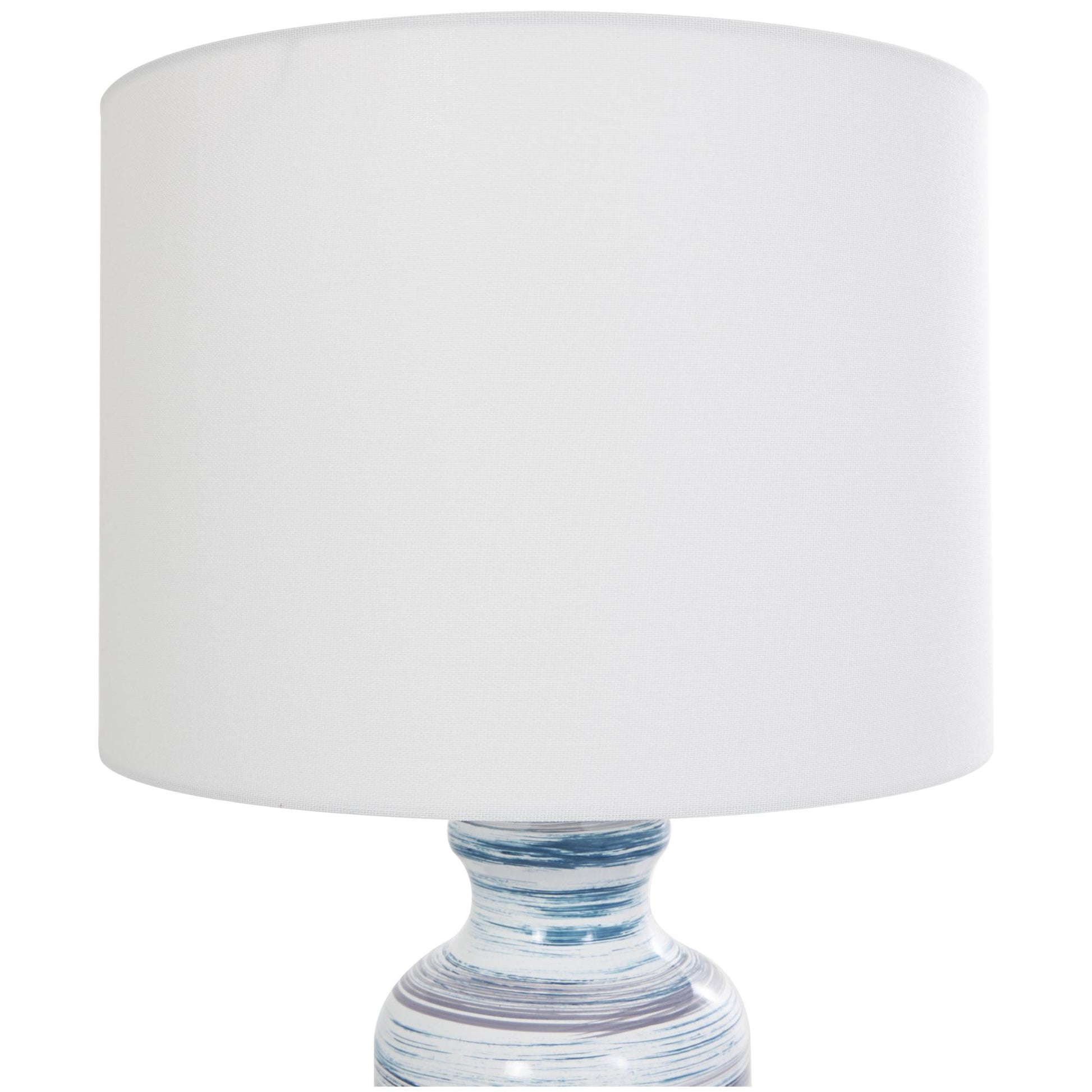 Abstract Blue Glass Striped Room Accent Lamp with Gold Base