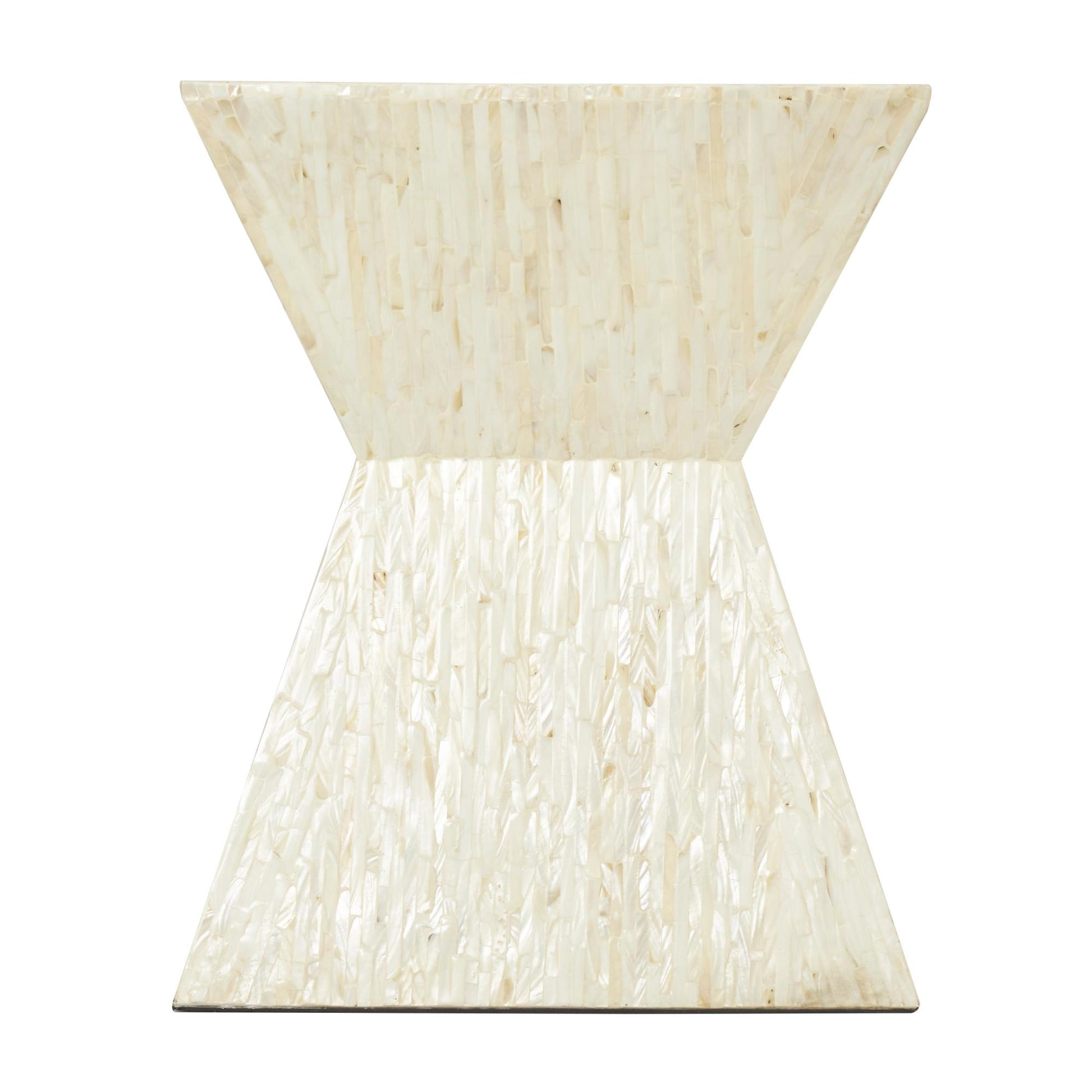 Mother of Pearl Shell Handmade Hourglass Shaped Side End Accent Table