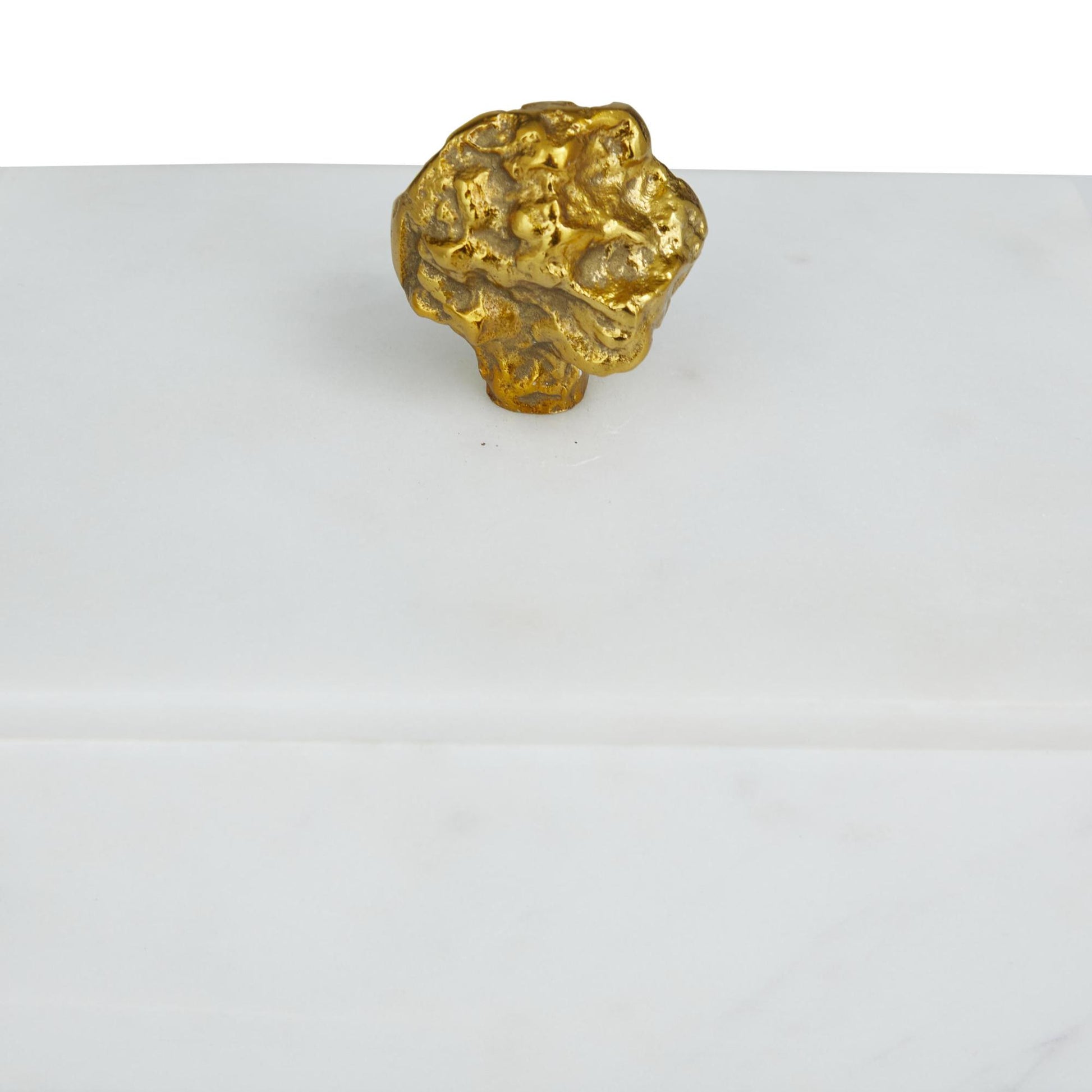 Set of 3 Marble Decorative Box with Textured Aluminum Knobs Set of 3 9", 7", 6"W