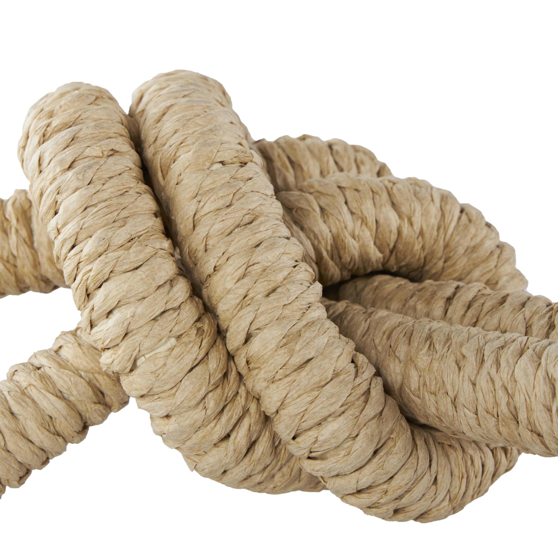 Set of 2 Knot Brown Paper Woven Decorative Sculpture
