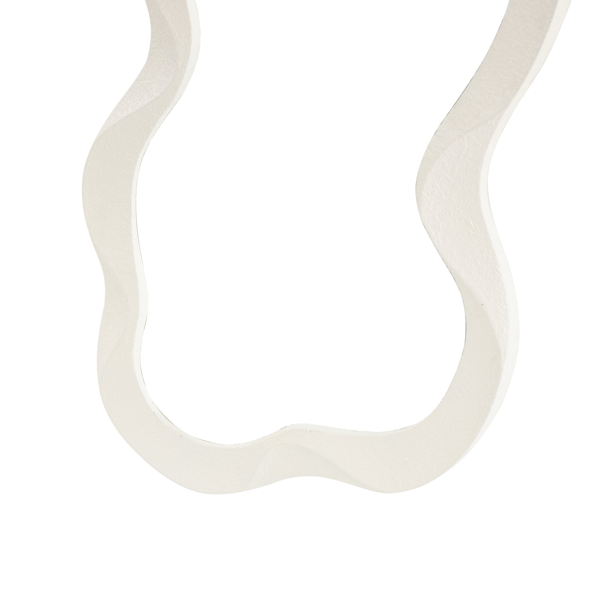 Wood Wavy Room Wall Mirror with Dimensional Frame 18" x 1" x 39"