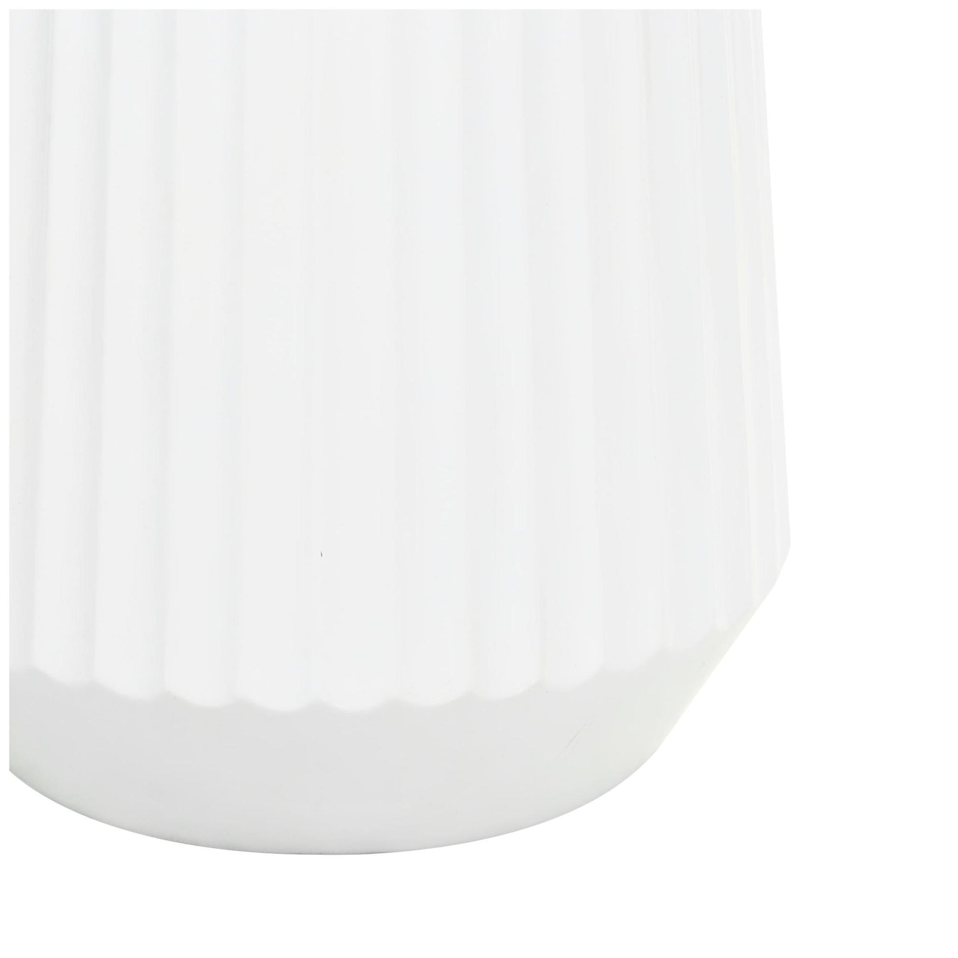 White Resin Large Ribbed Floor Decorative Vase