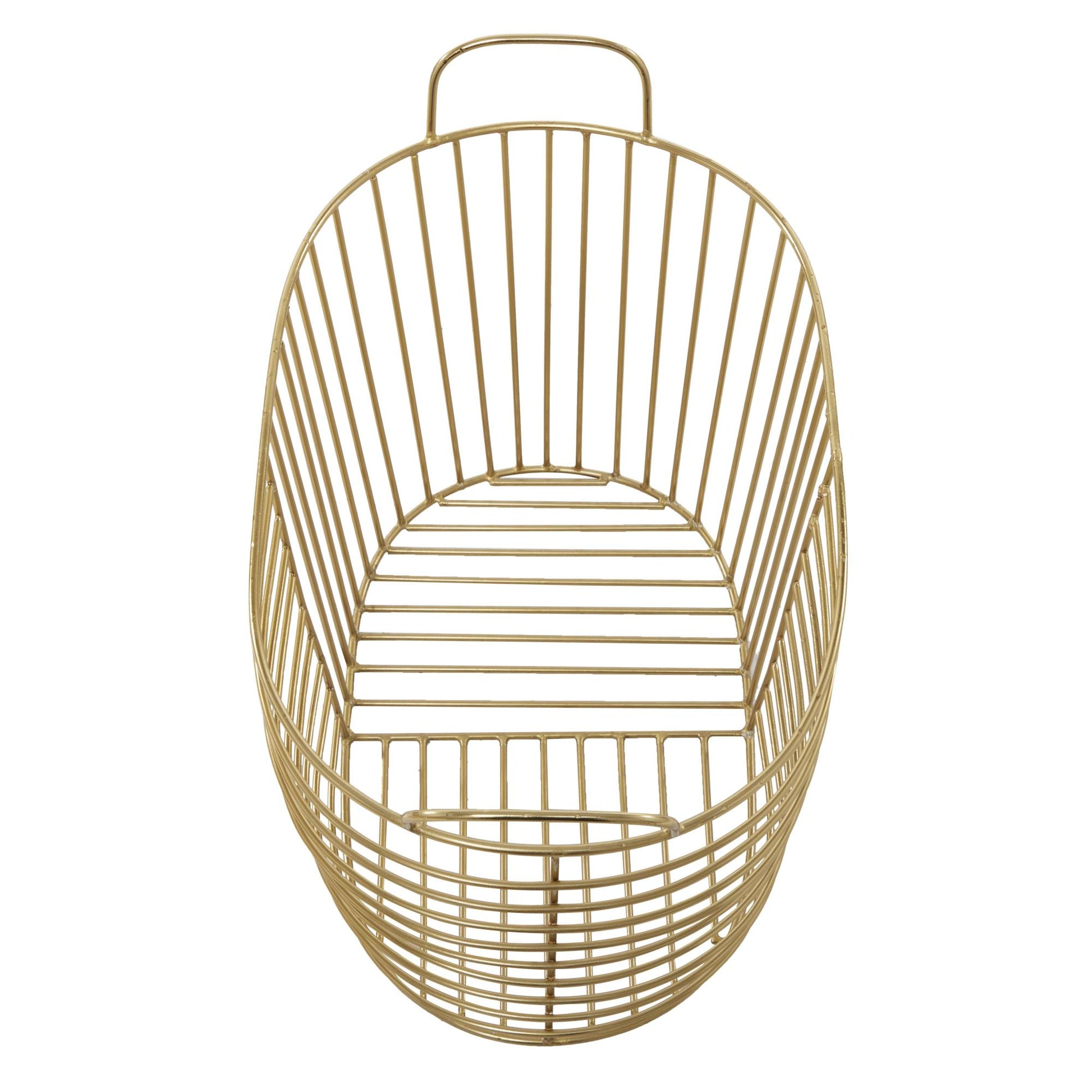 CosmoLiving by Cosmopolitan Set of 2 Metal Wire Oval Decorative and Functional Storage Basket with Handles