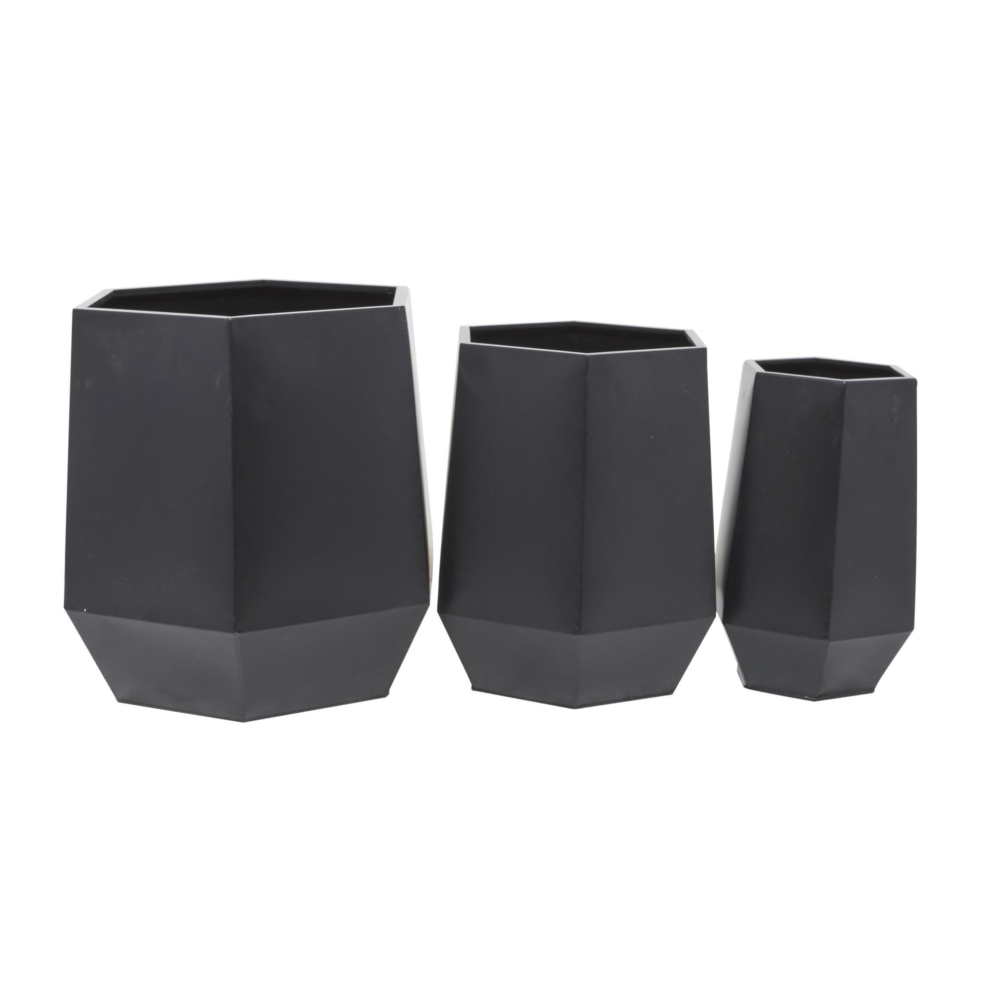 CosmoLiving by Cosmopolitan Set of 3 Metal Indoor Outdoor Planter