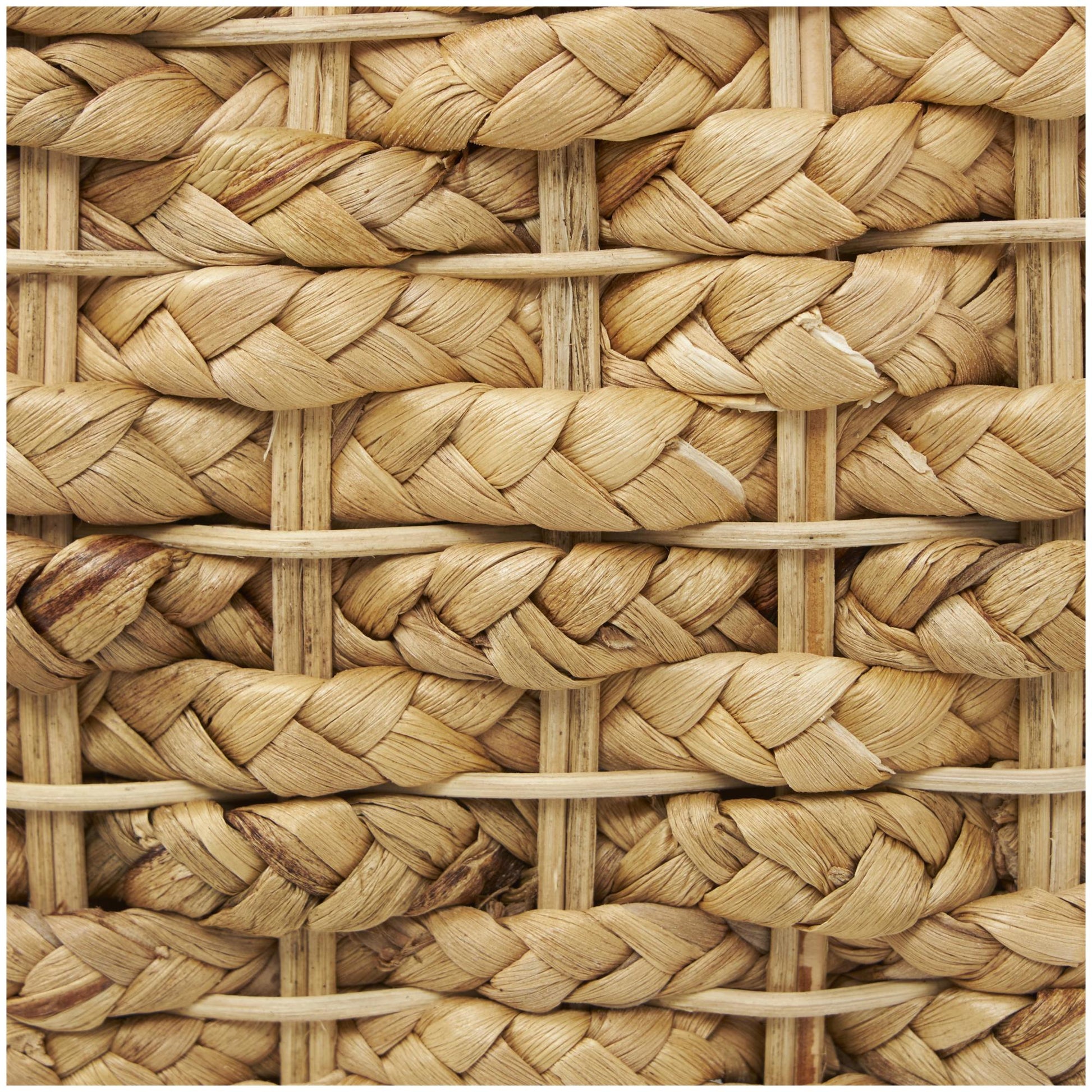Brown Seagrass Handmade Woven Side End Accent Table with Glass Top