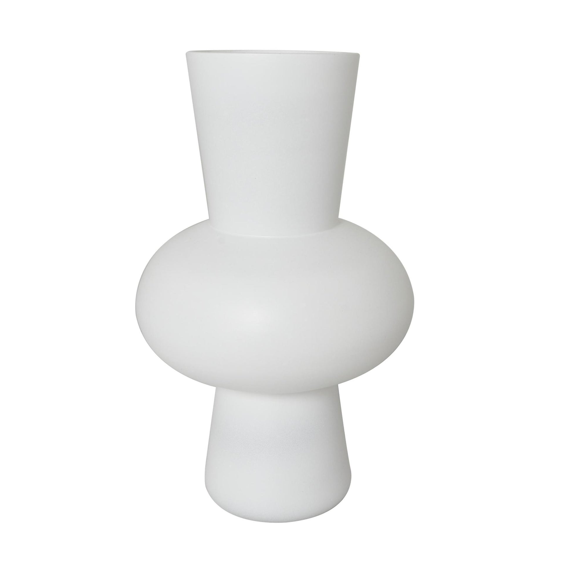 Set of 2 Glass Trumpet Decorative Vase with Wide Rounded Center