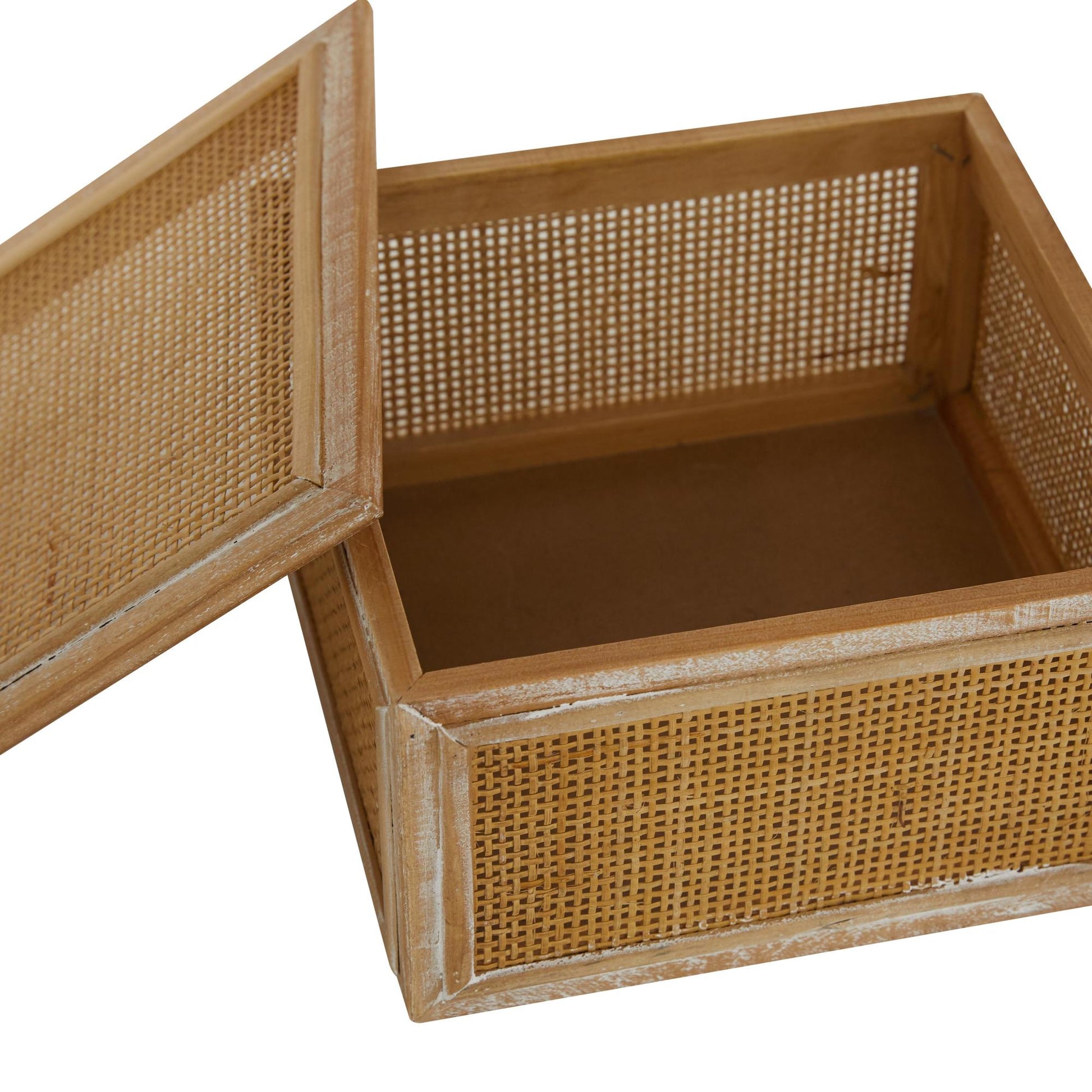 Set of 2 Brown Wood Decorative Box with Lid