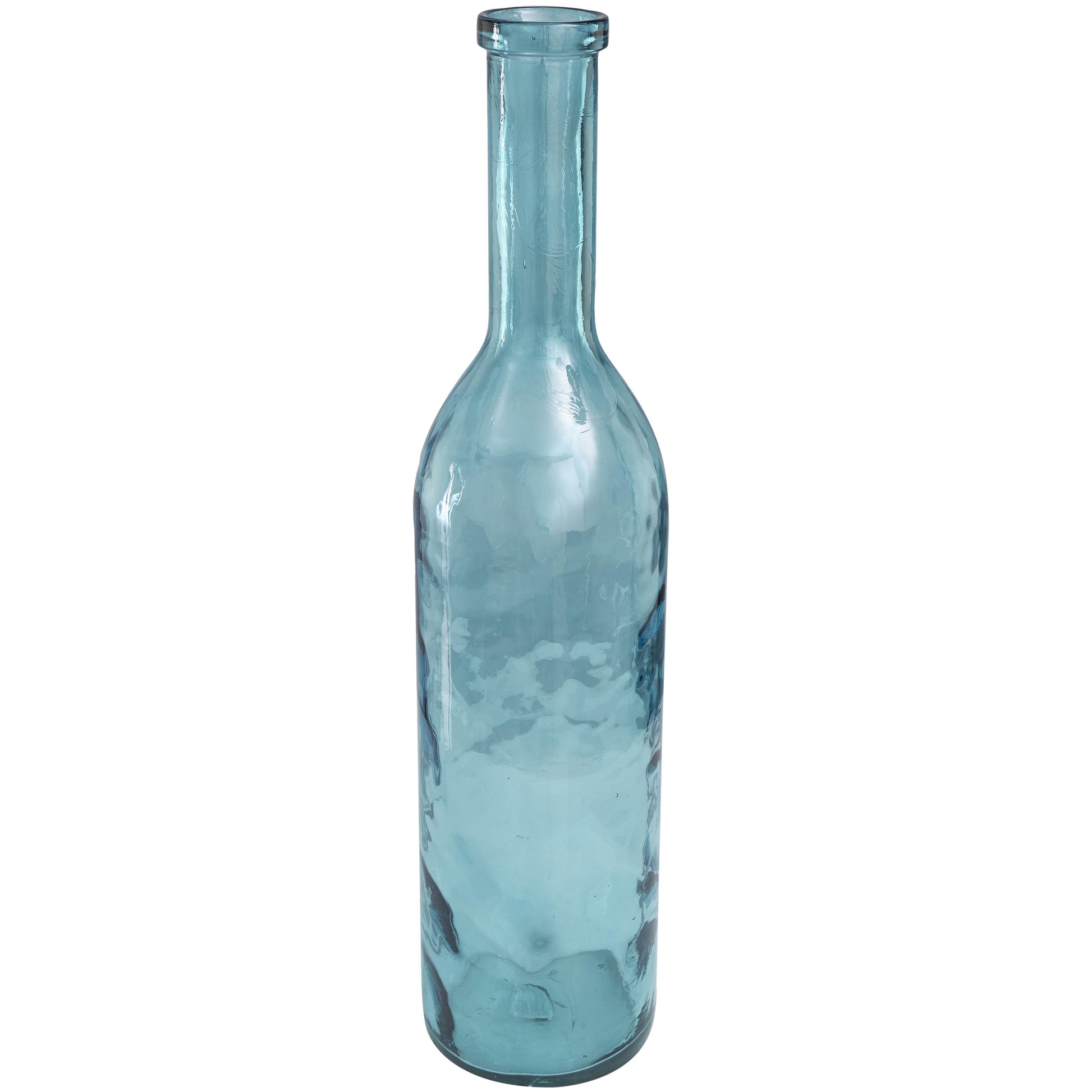 Recycled Glass Handmade Tall Spanish Bottleneck Decorative Vase 7" x 7" x 30"