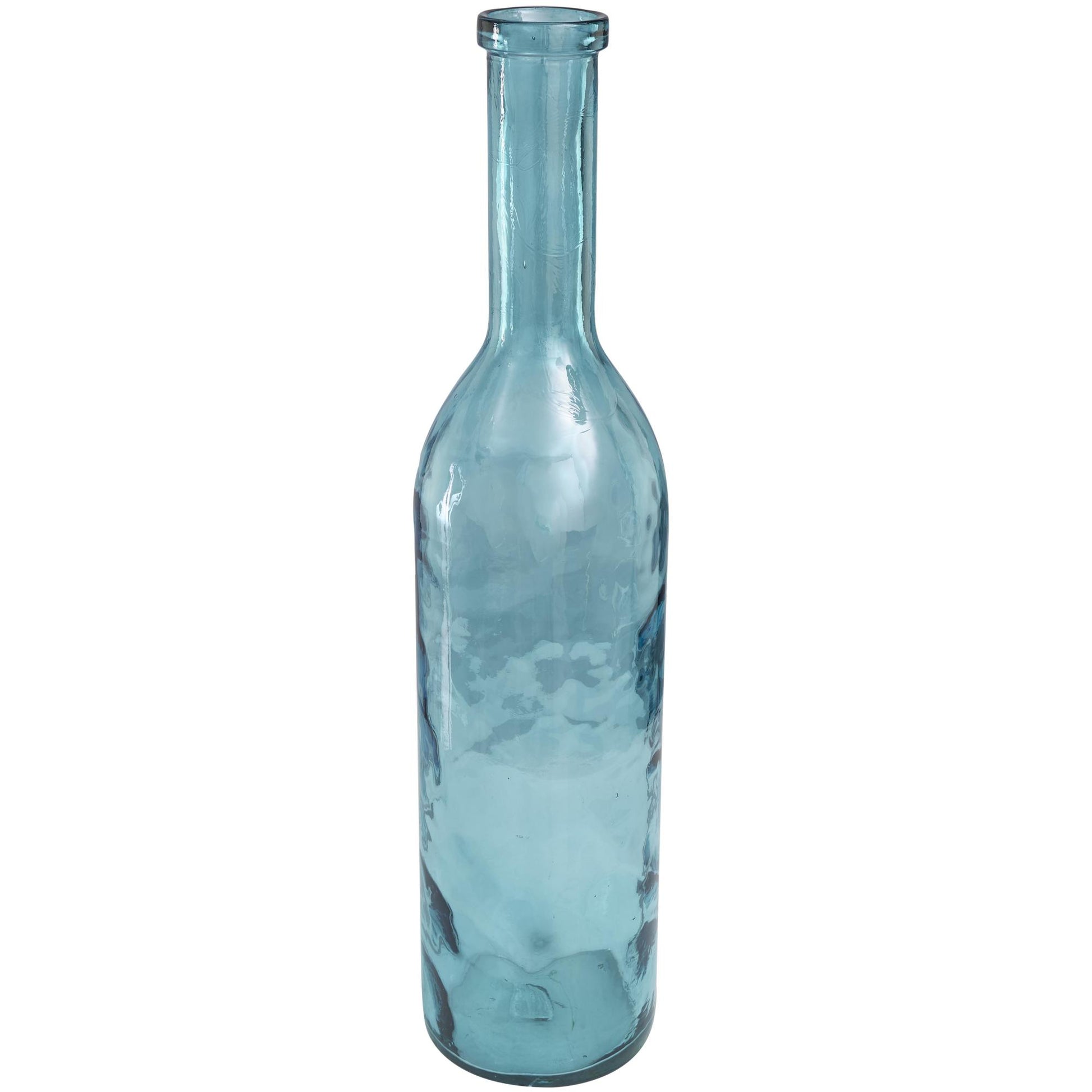 Recycled Glass Handmade Tall Spanish Bottleneck Decorative Vase 7" x 7" x 30"