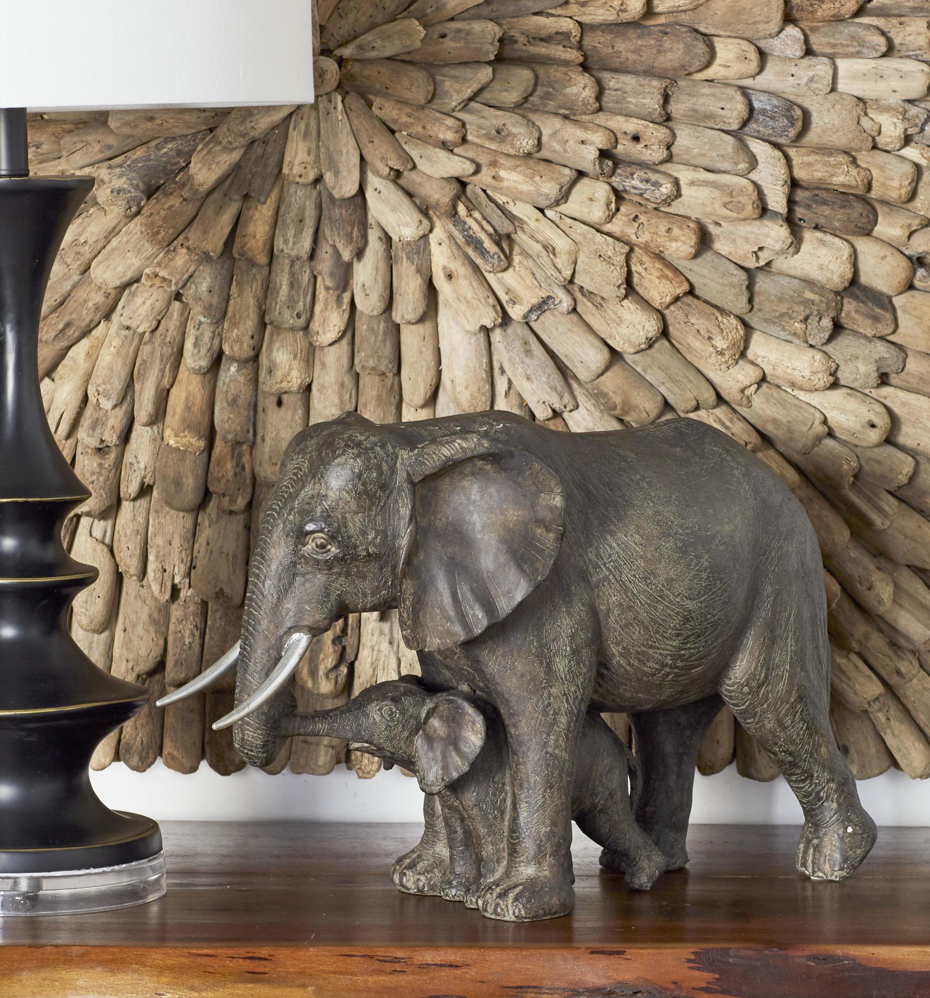 Elephant Gray Polystone Decorative Sculpture