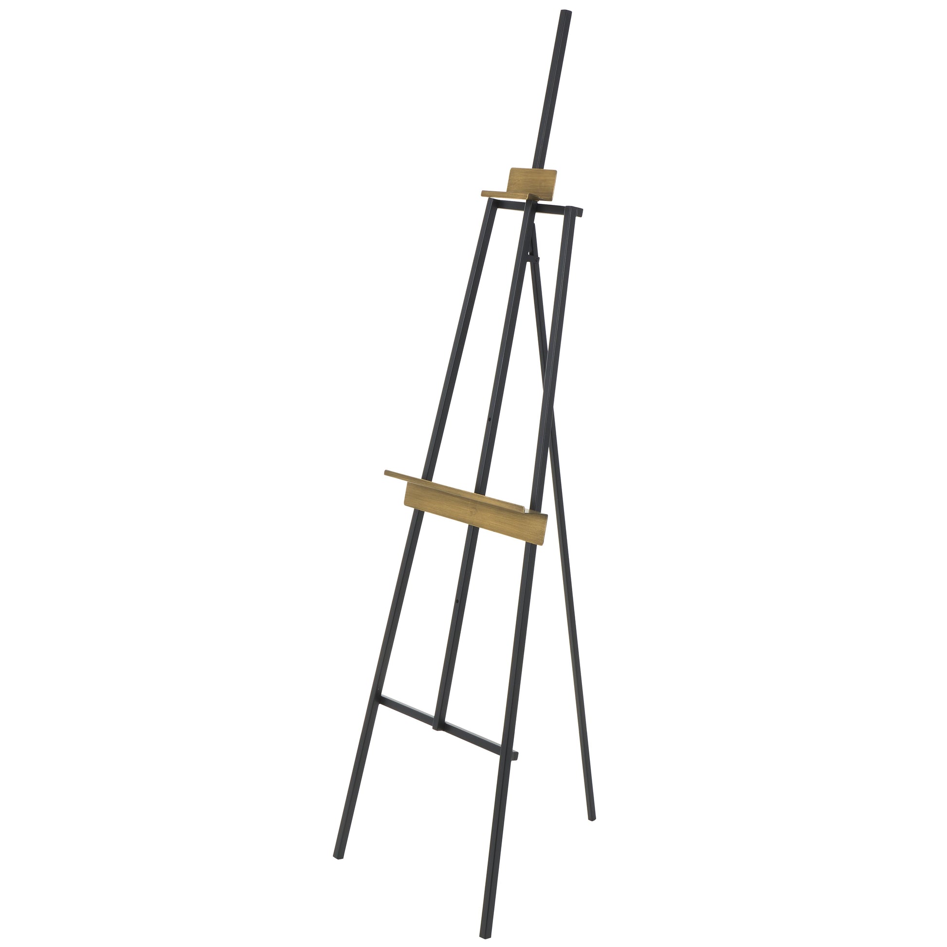 Black Metal Painter's Inspired Display Easel with Gold Accents
