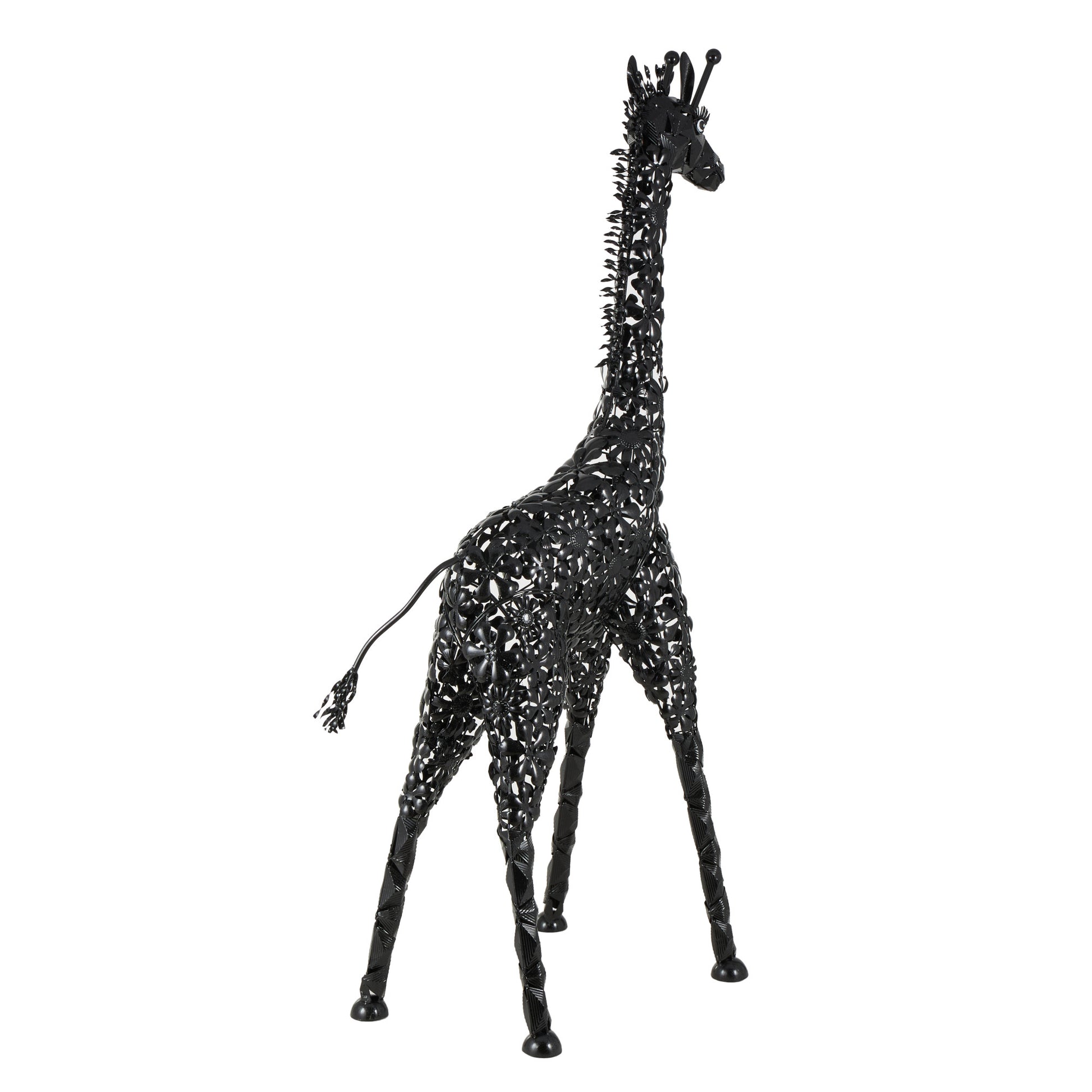 Giraffe Black Metal Indoor Outdoor Tall Decorative Garden Sculpture