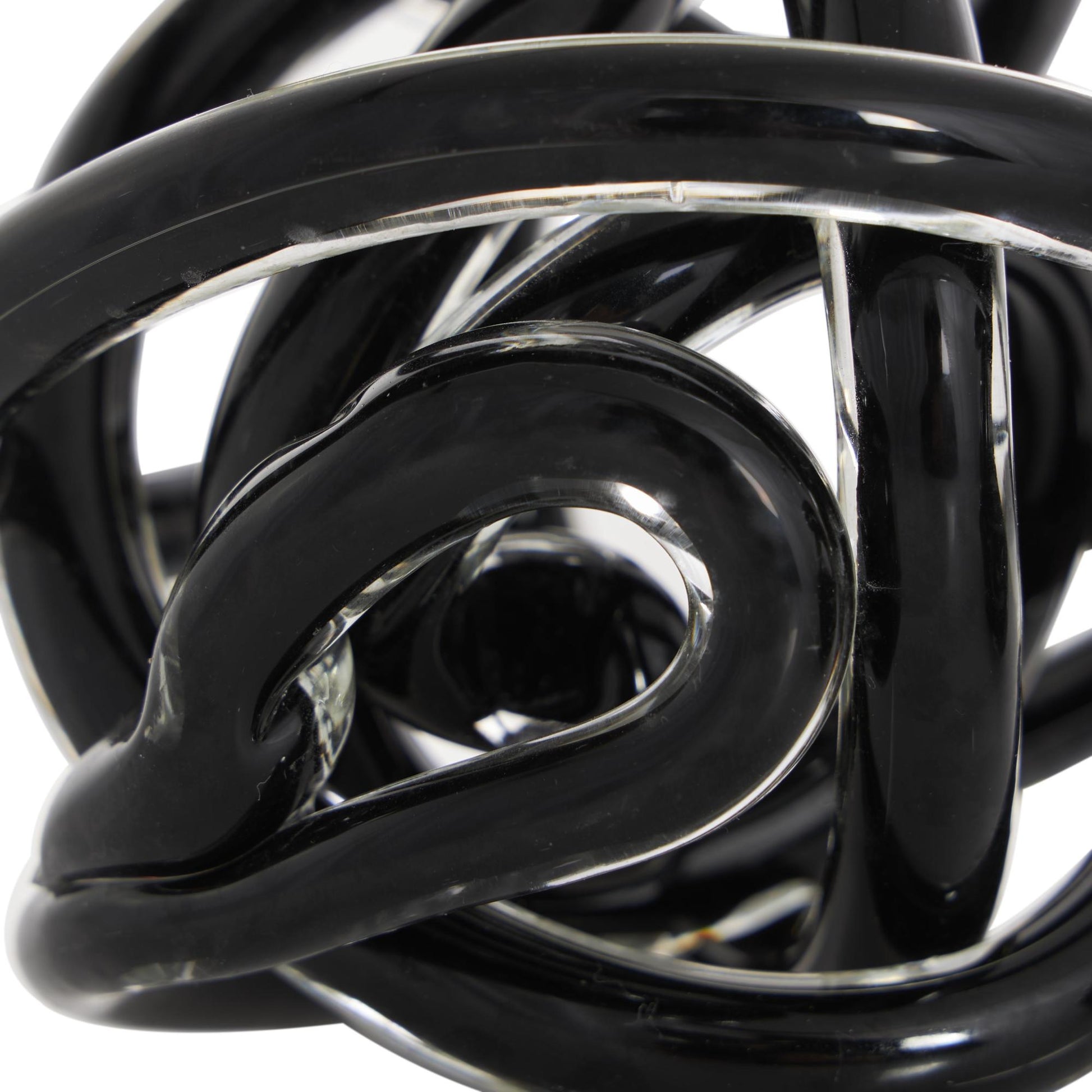 Set of 3 Knot Glass Handmade Knotted Ball Decorative Sculpture