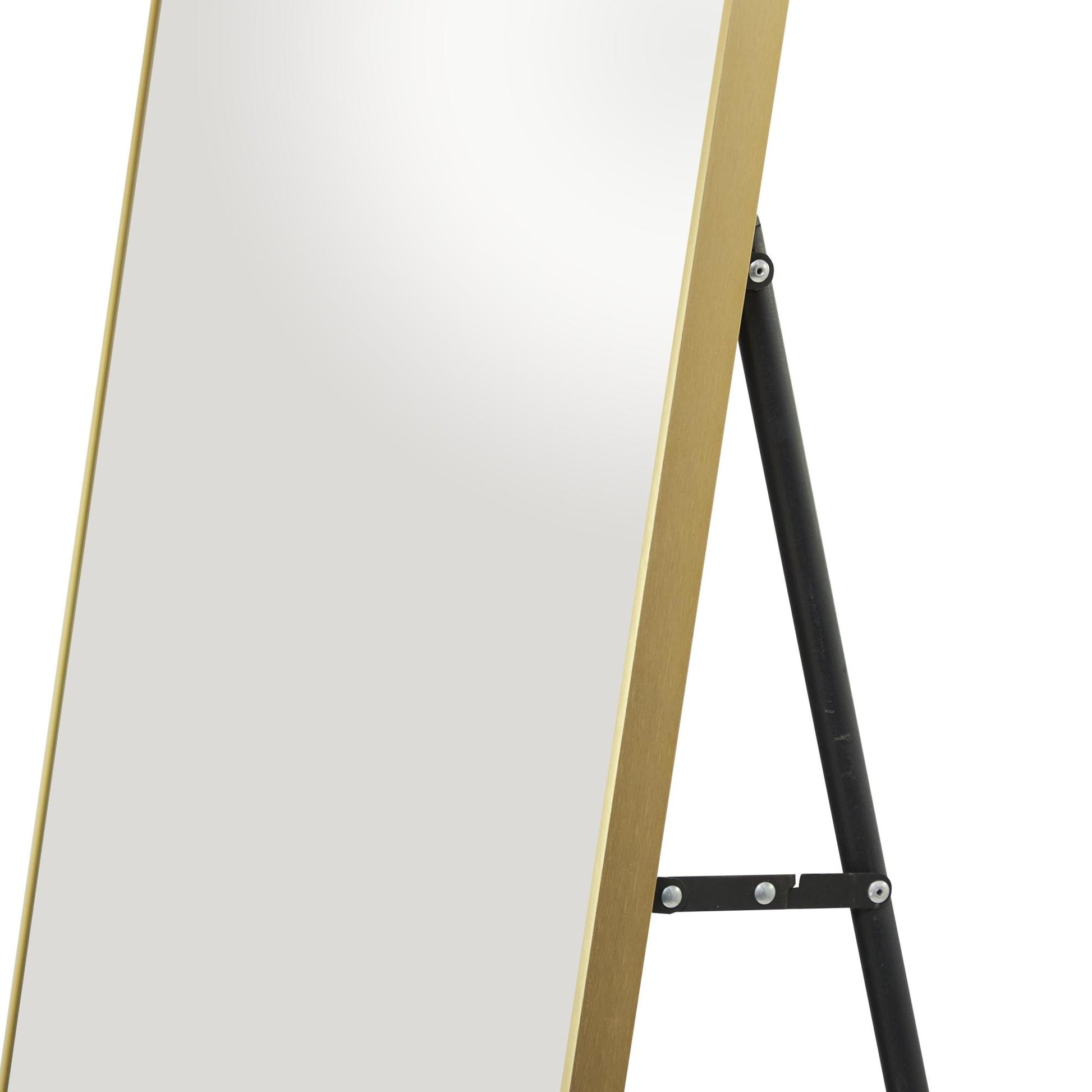 CosmoLiving by Cosmopolitan Gold Metal Room Floor Mirror with Stand