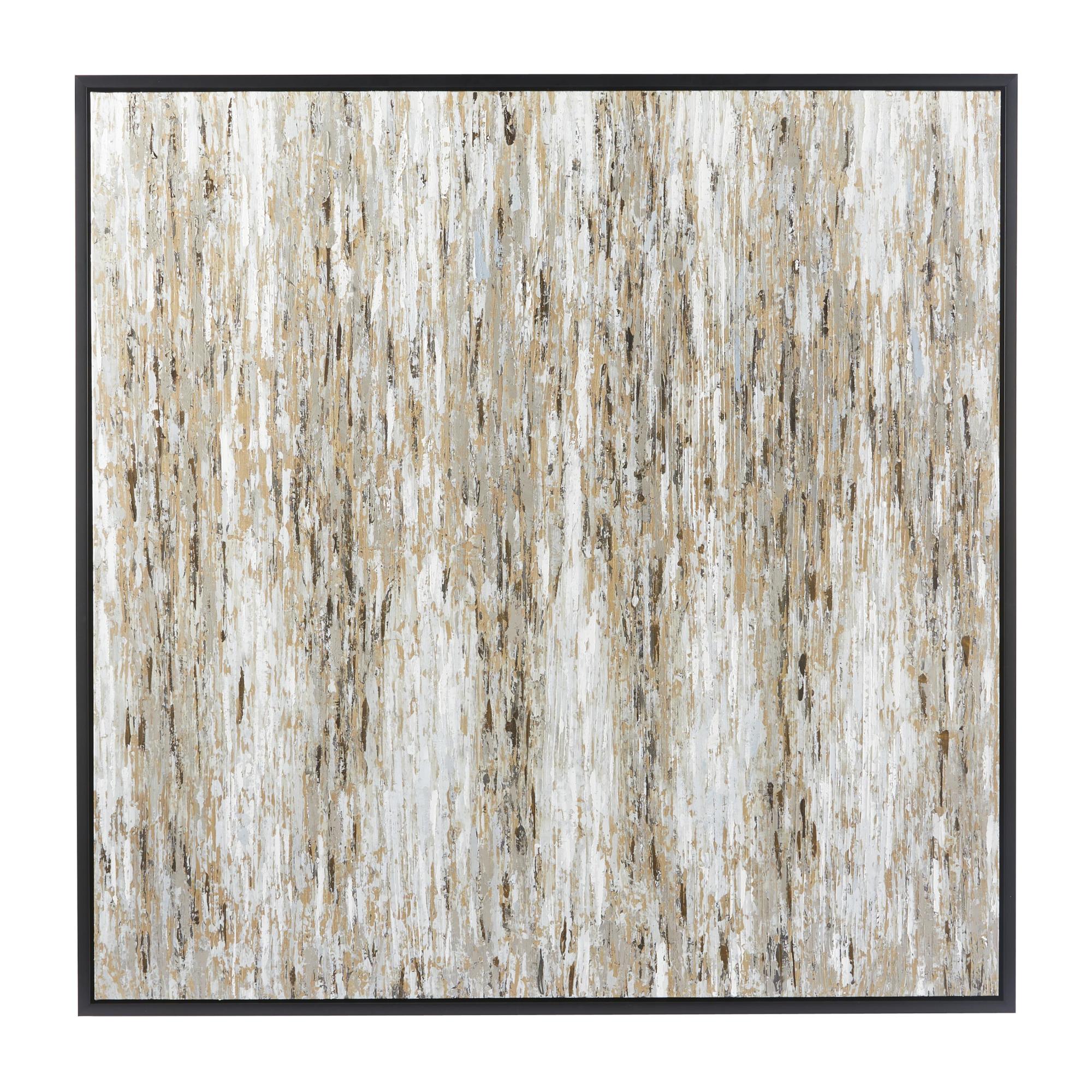Abstract White Canvas Living Room Framed Wall Art with Black Frame