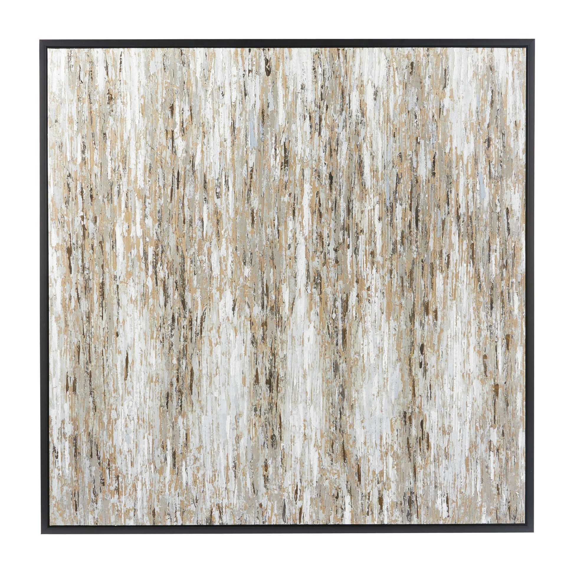 Abstract White Canvas Living Room Framed Wall Art with Black Frame