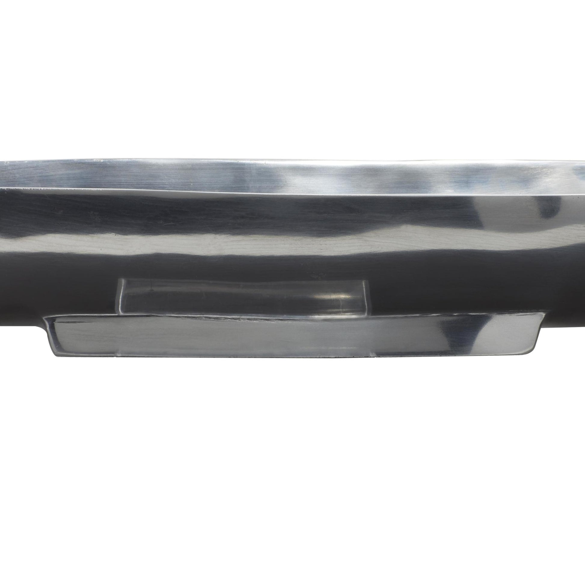 Boat Silver Aluminum Metal Sleek Living Room Decor Tray with Elevated Base