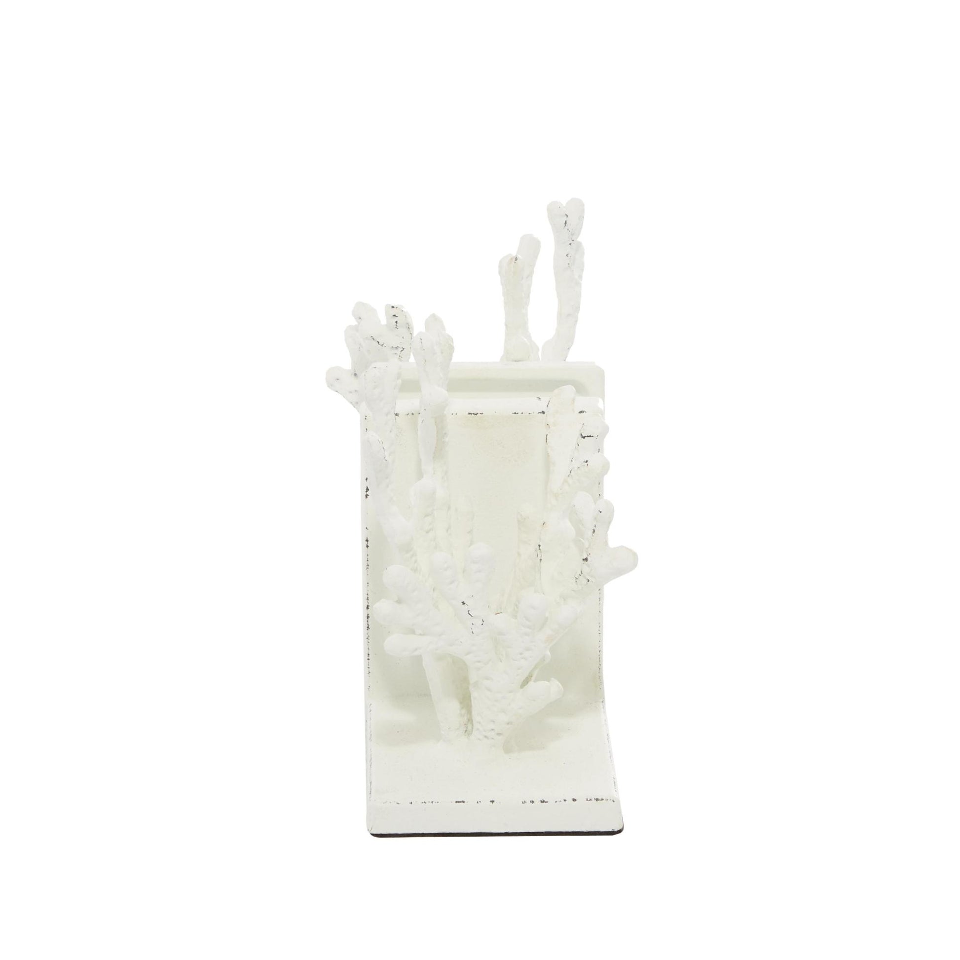 Set of 2 Coral Metal Decorative Bookends Set of 2 5"W, 7"H