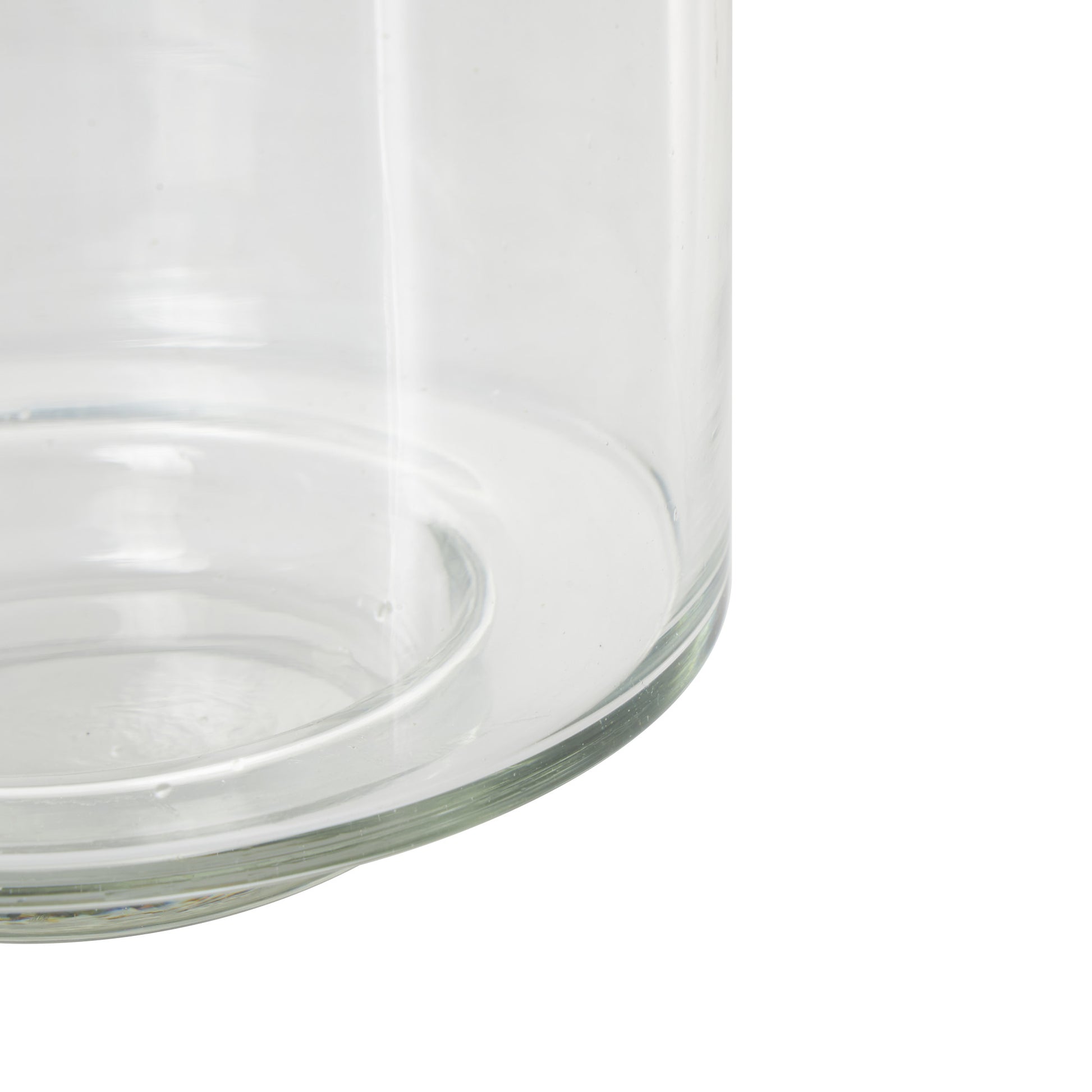 Clear Glass Wide Decorative Vase