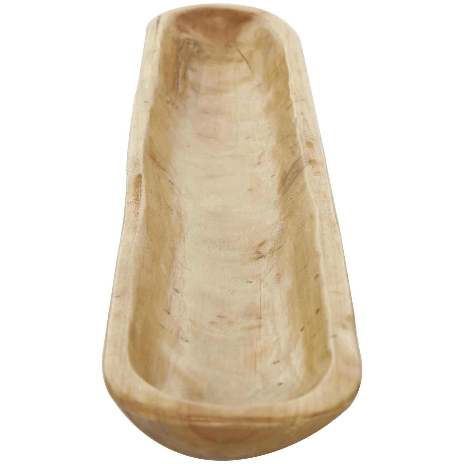 Brown Teak Wood Handmade Long Slim Live Edge Living Room Decor Tray