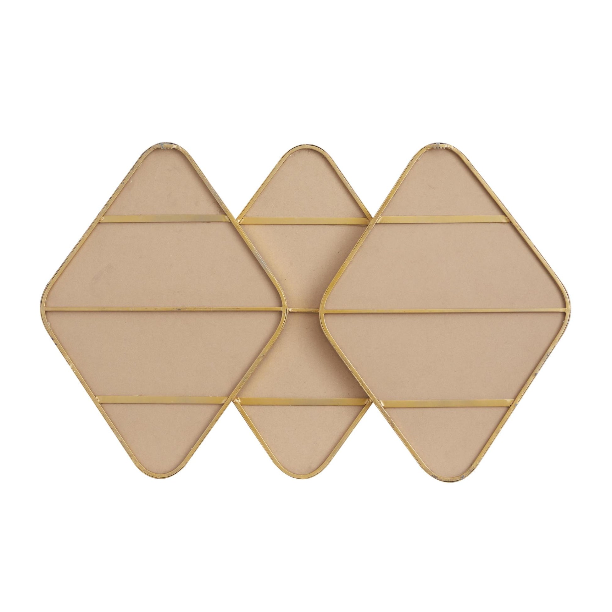 CosmoLiving by Cosmopolitan Gold Metal Overlapping Diamond Room Wall Mirror with Gold Frame