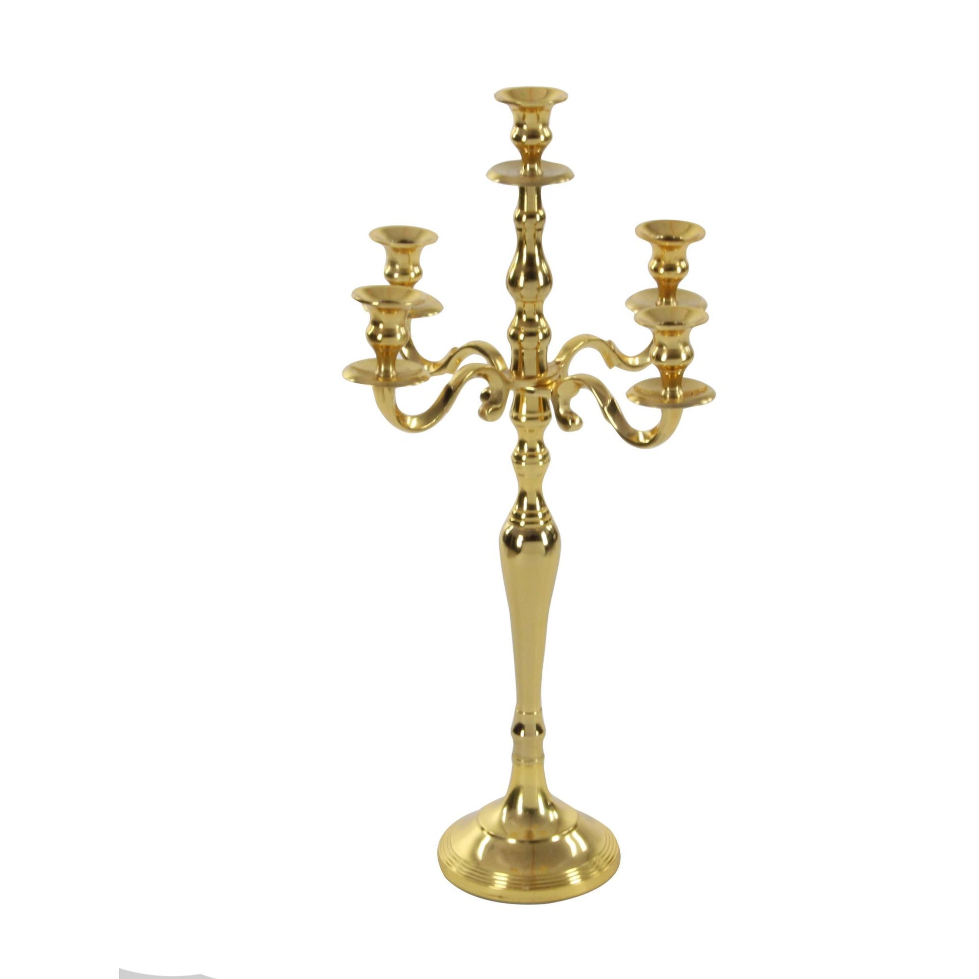 Scroll Gold Aluminum Metal Decorative Candelabra