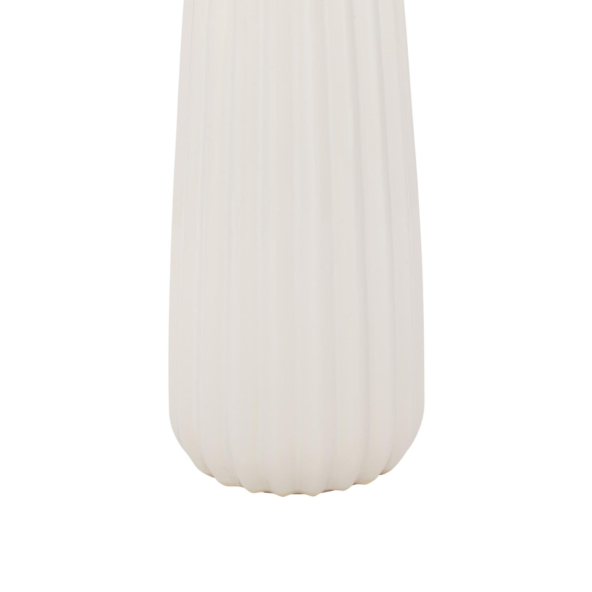 White Ceramic Ribbed Room Table Lamp