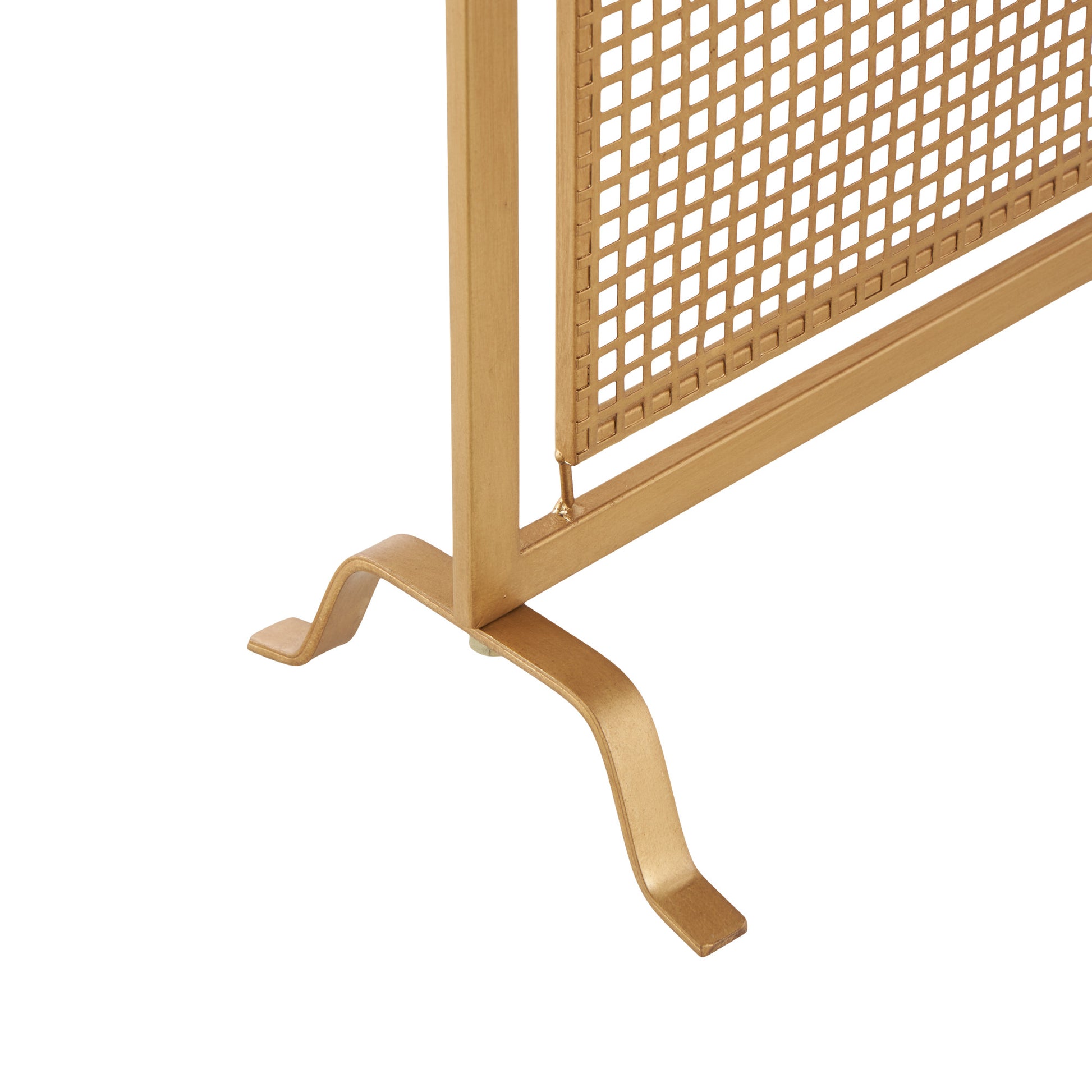Geometric Metal Suspended Grid Style Single Panel Living Room Fireplace Screen with Bolted Detailing