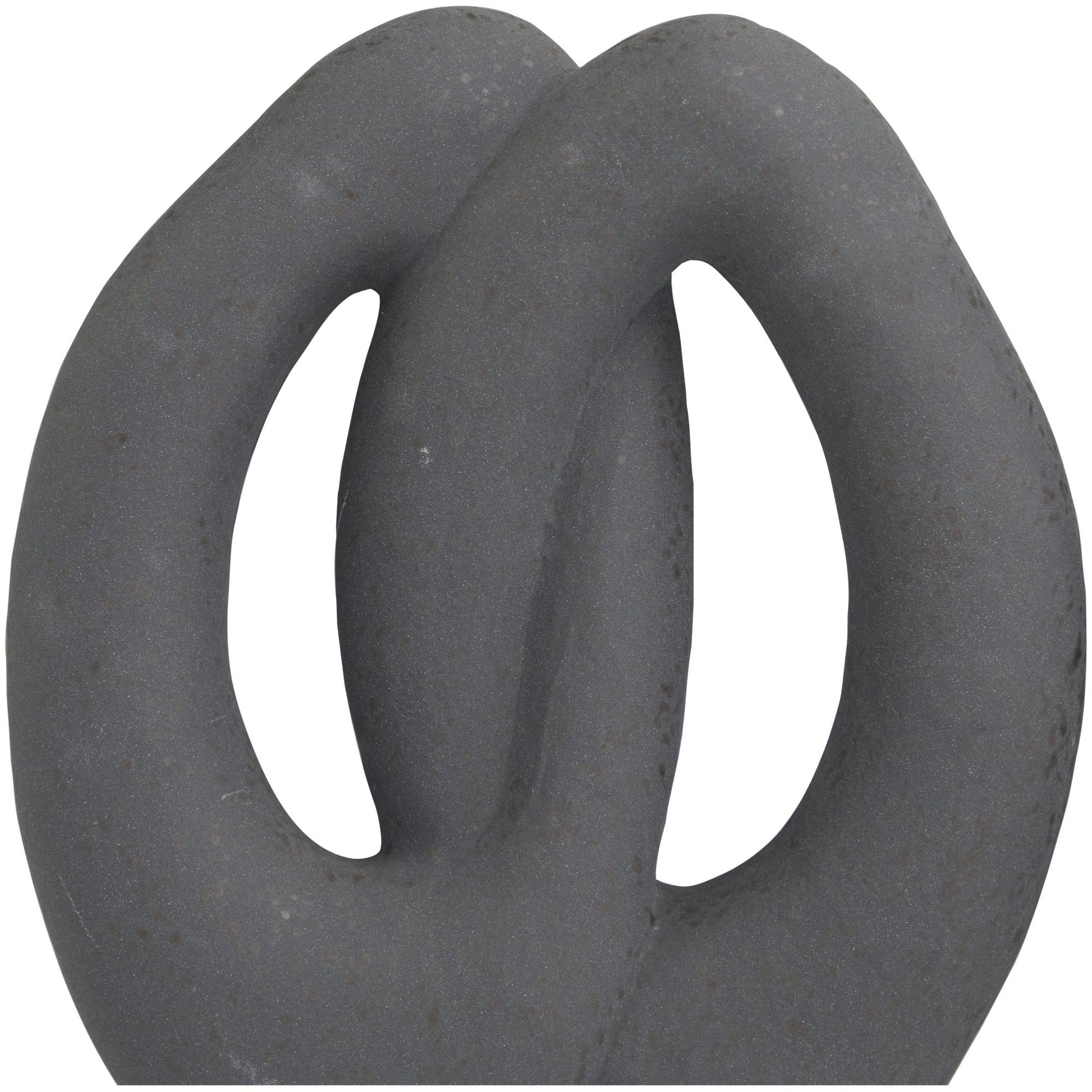 CosmoLiving by Cosmopolitan Set of 2 Abstract Black Ceramic Linked Decorative Sculpture