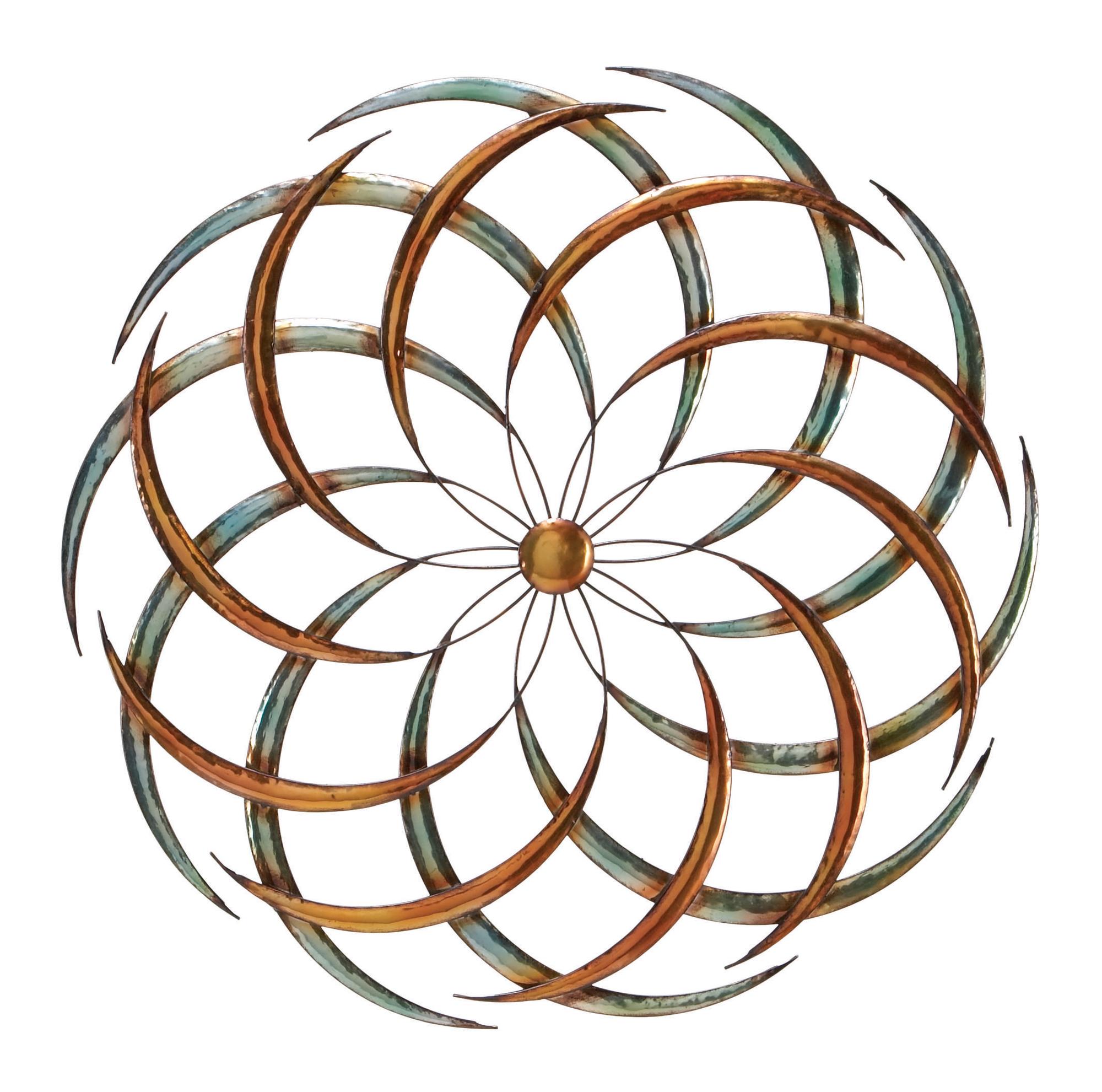Starburst Multi Colored Metal Wind Spinner Inspired Home Wall Decor