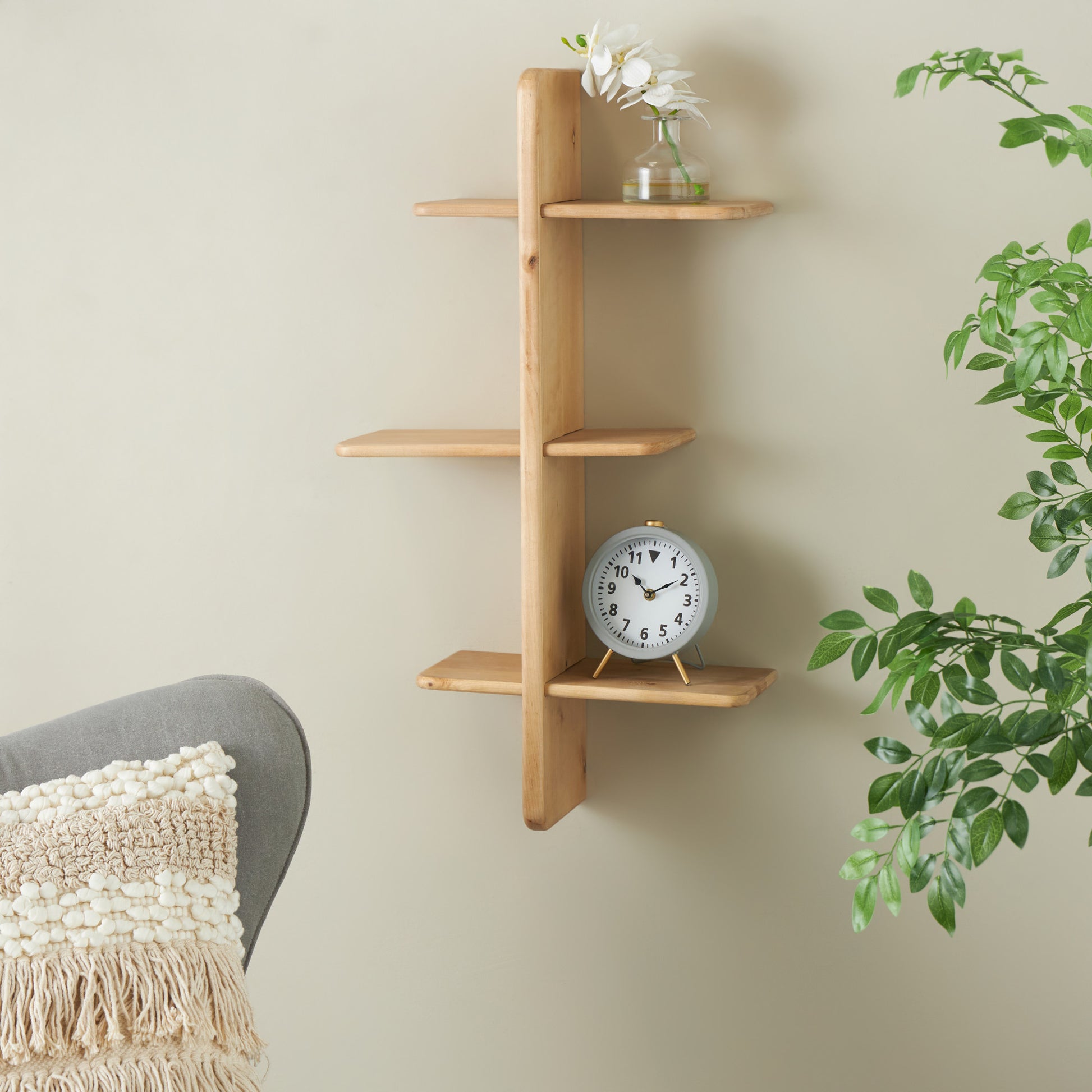 Wood Handmade 6 Shelf Room Wall Shelf