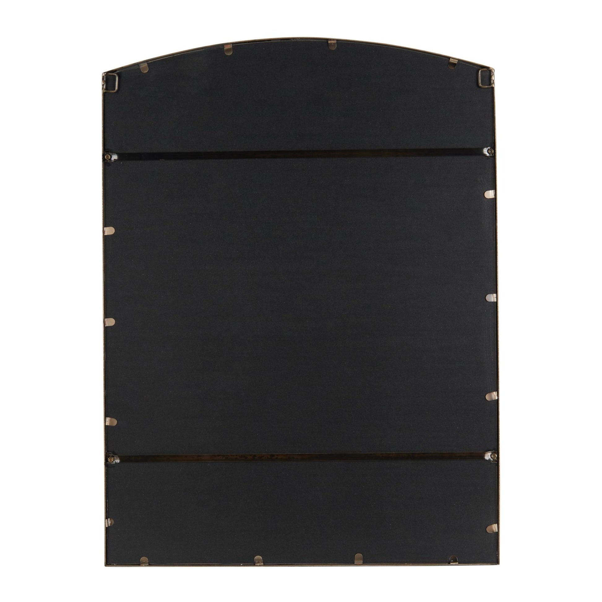 Metal Arched Window Pane Inspired Room Wall Mirror with Black Frame